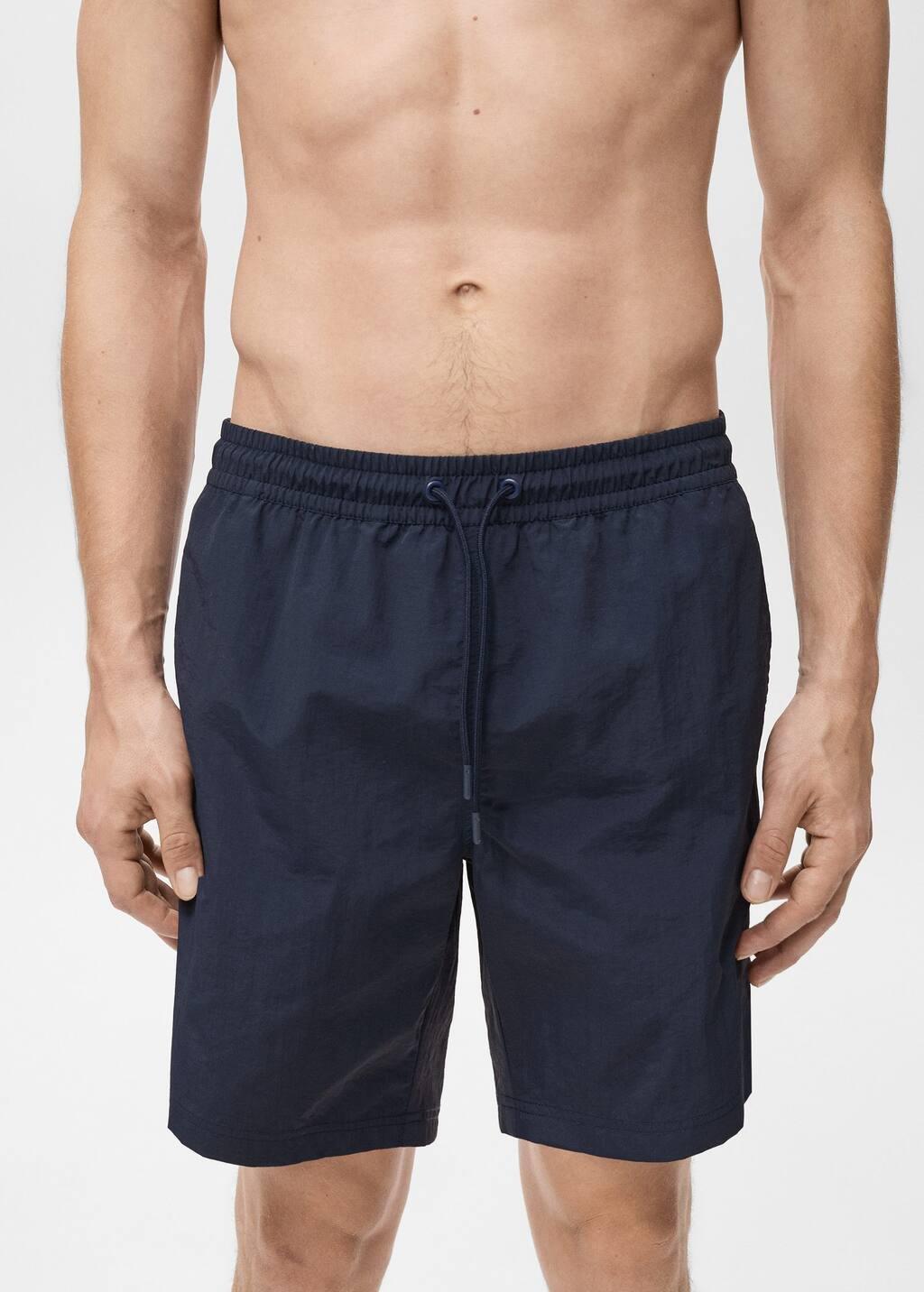 Navy Basic Drawstring Swimsuit, , large image number 1