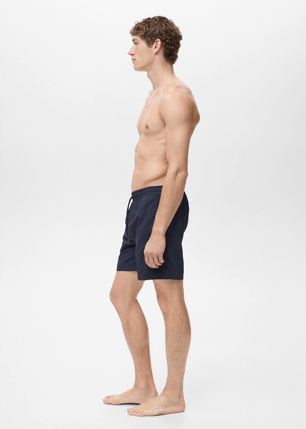 Navy Basic Drawstring Swimsuit, , large image number 2