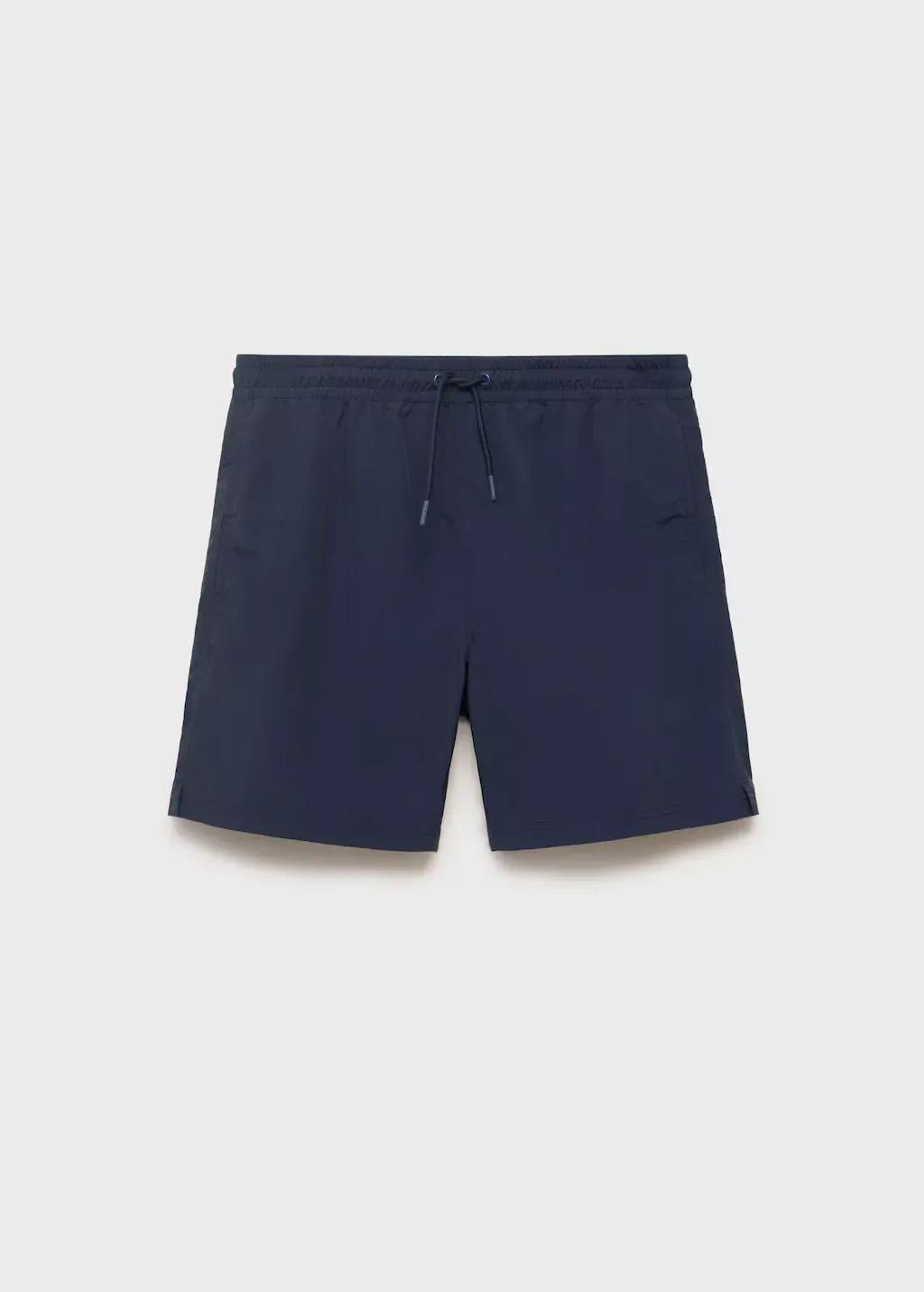 Navy Basic Drawstring Swimsuit, , large image number 3