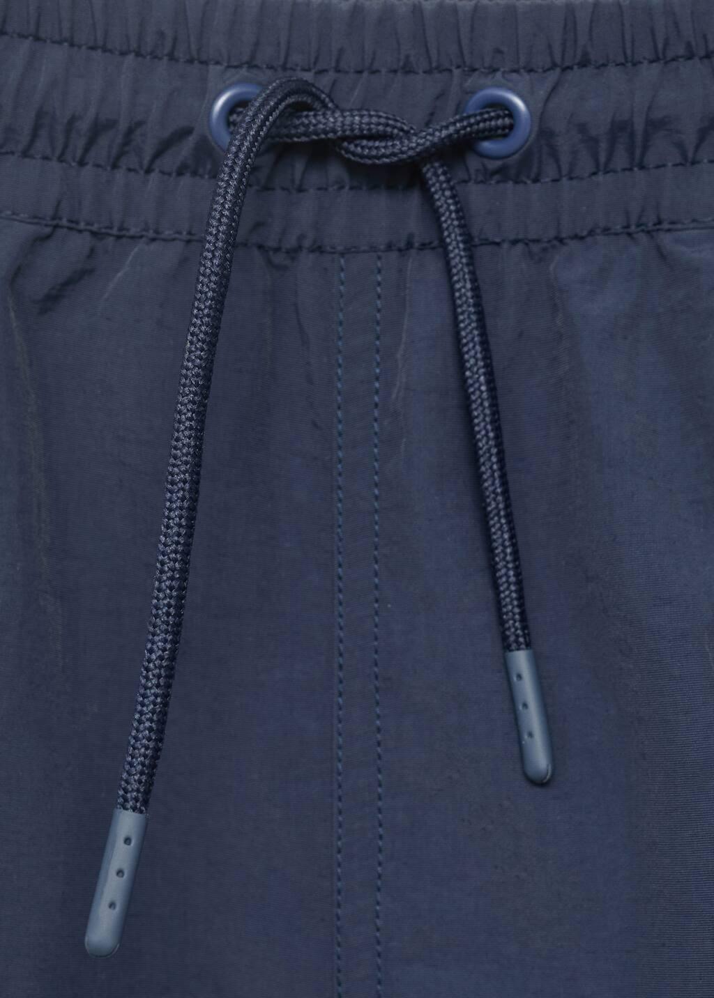 Navy Basic Drawstring Swimsuit, , large image number 6