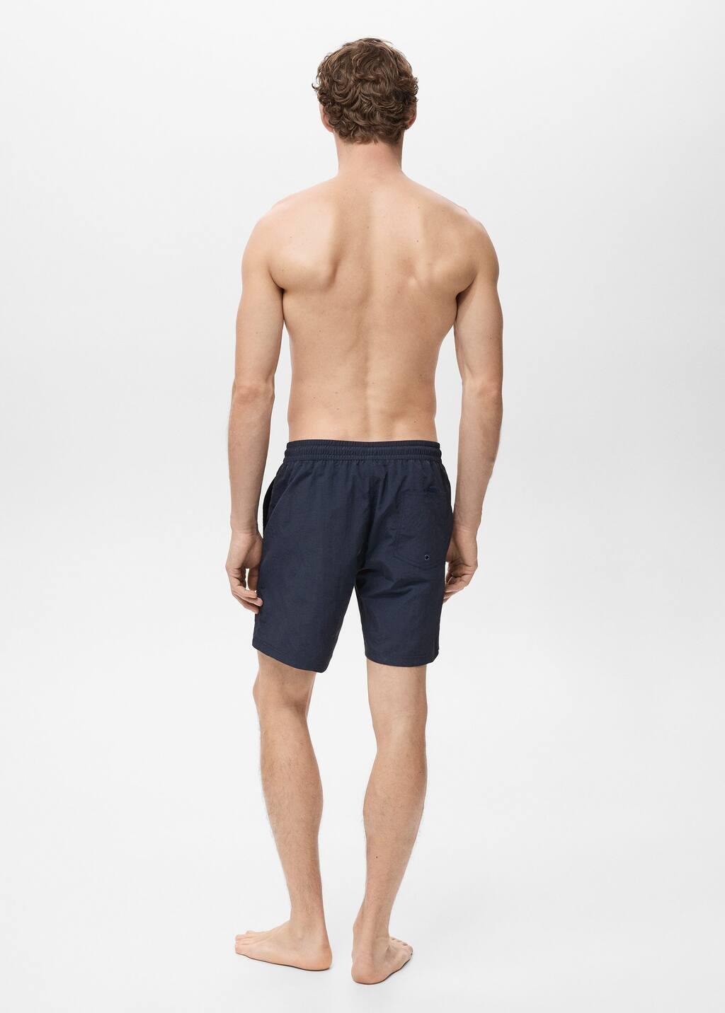 Navy Basic Drawstring Swimsuit, , large image number 7