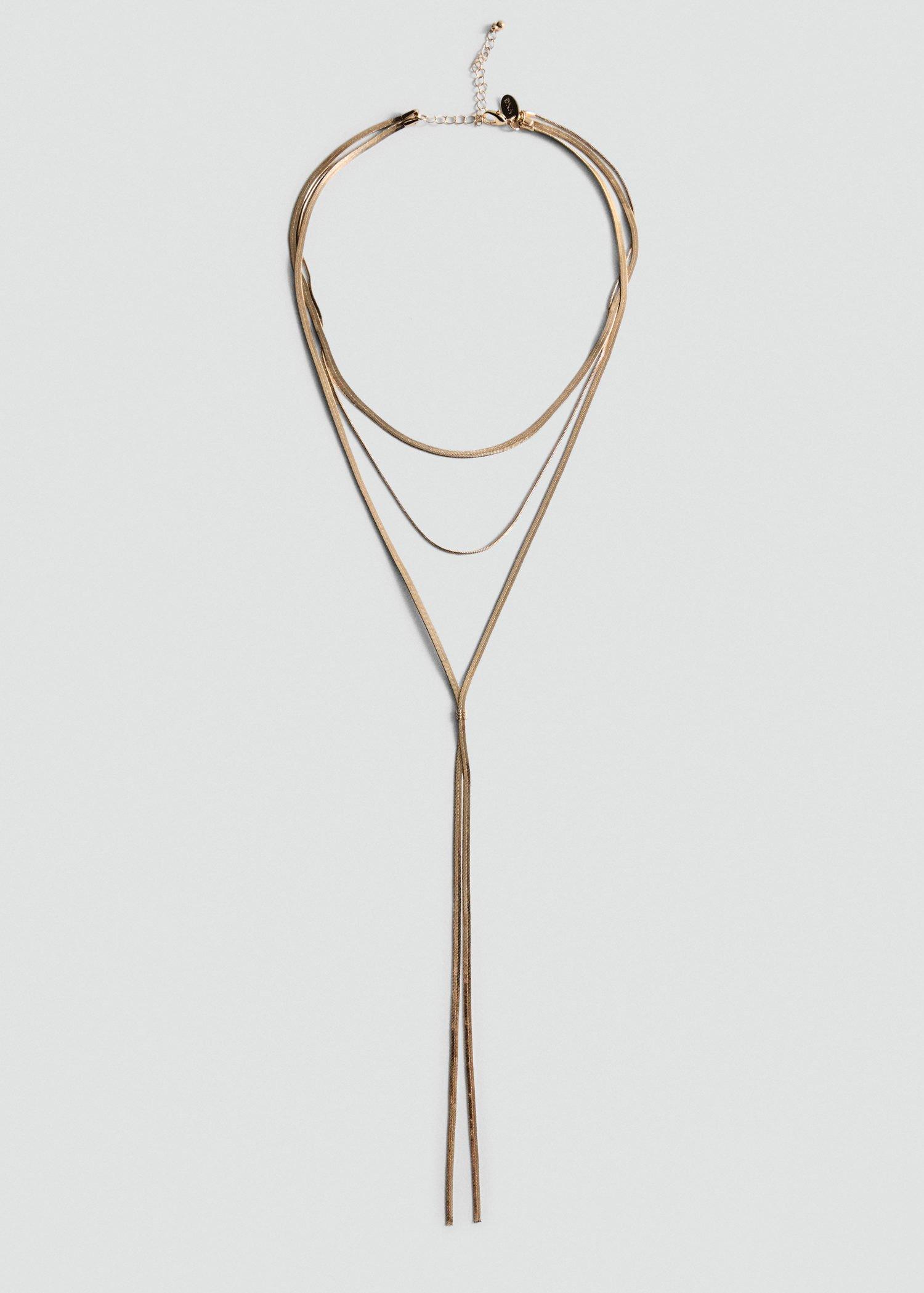 Gold Long Triple Necklace, 0201_OR, large image number 0