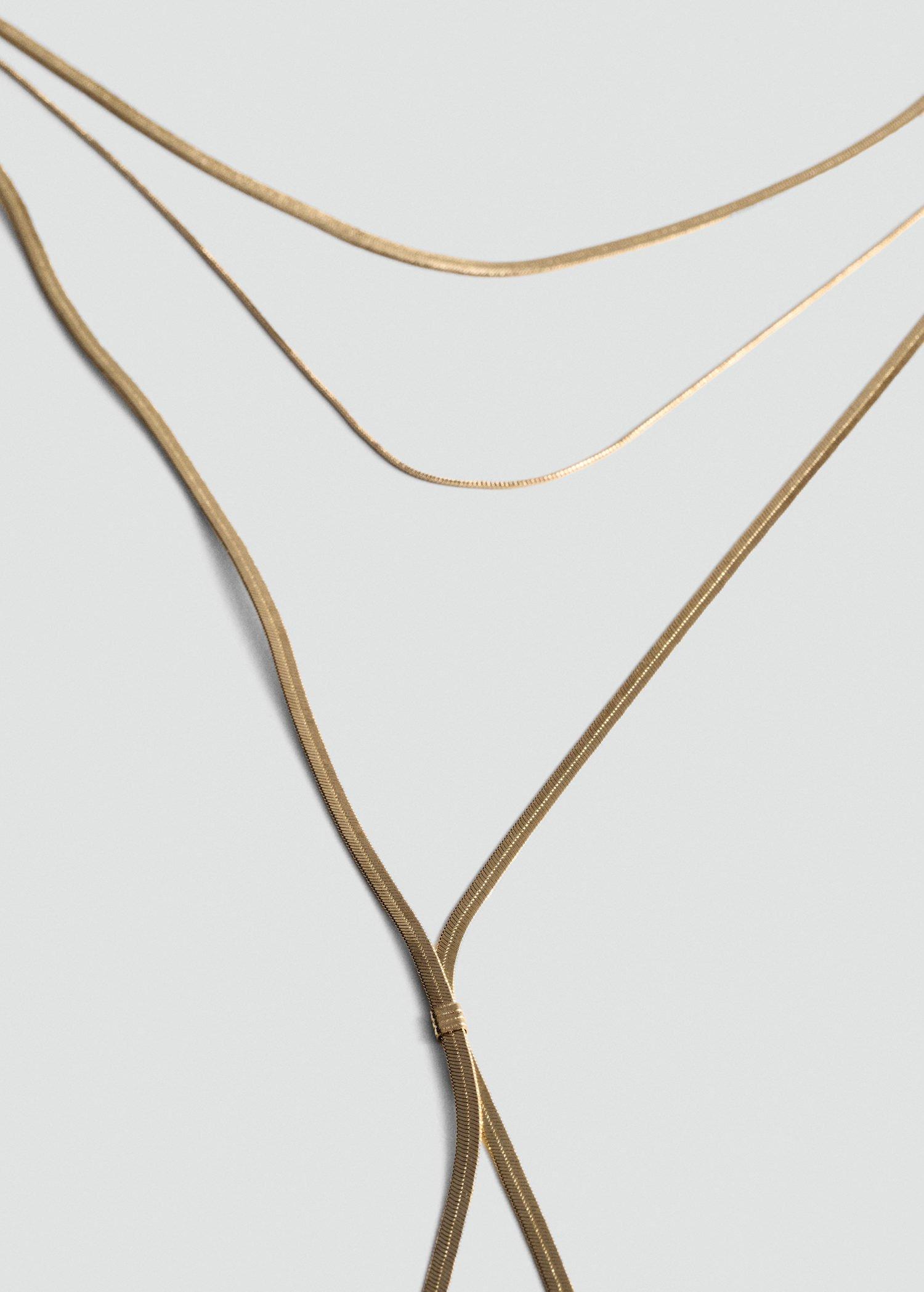Gold Long Triple Necklace, 0201_OR, large image number 1