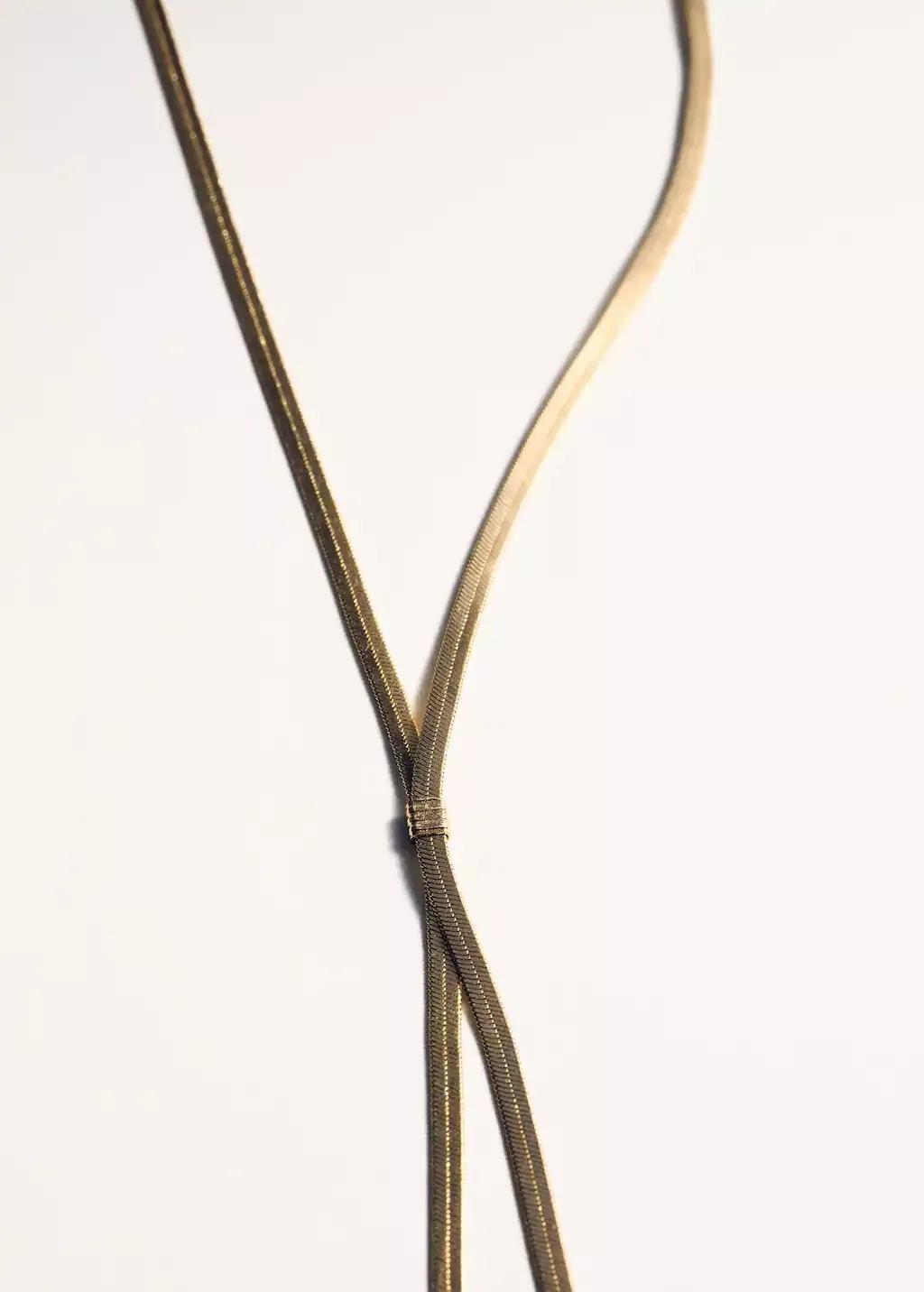 Gold Long Triple Necklace, 0201_OR, large image number 3