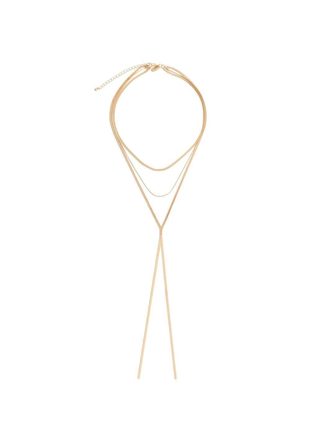 Gold Long Triple Necklace, 0201_OR, large image number 5