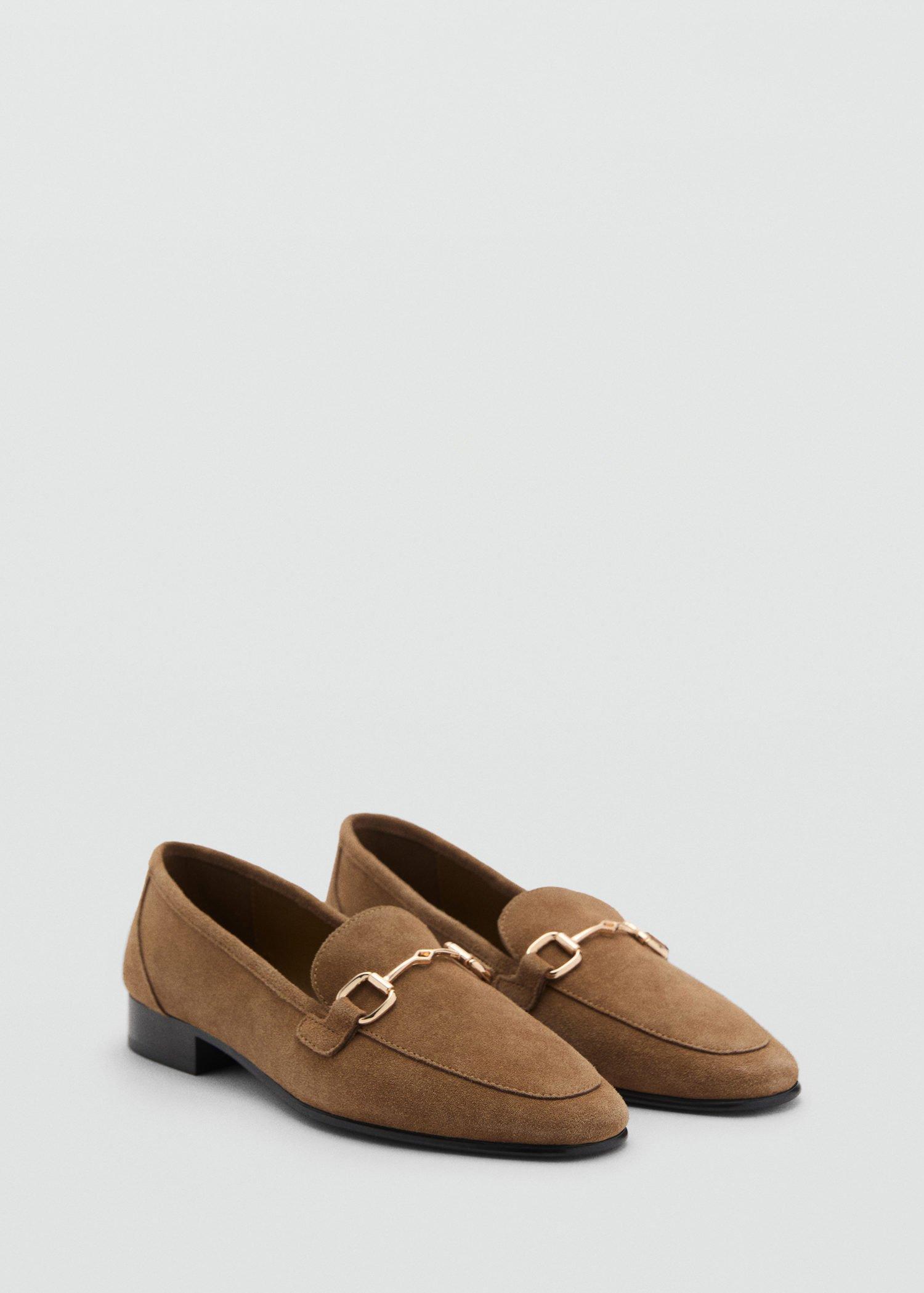 Brown Suede Moccasins With Buckle, , large image number 0