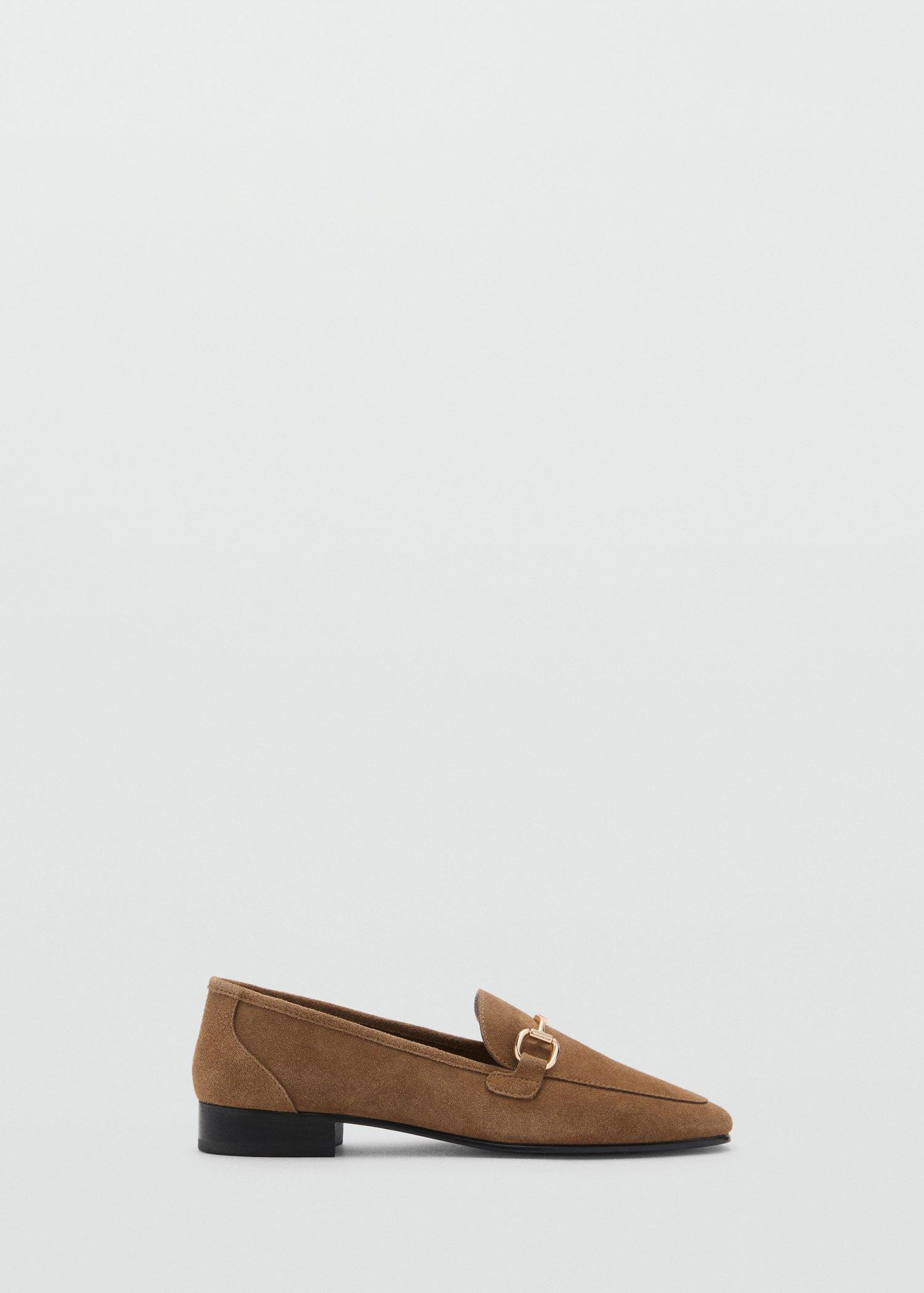 Brown Suede Moccasins With Buckle, , large image number 1