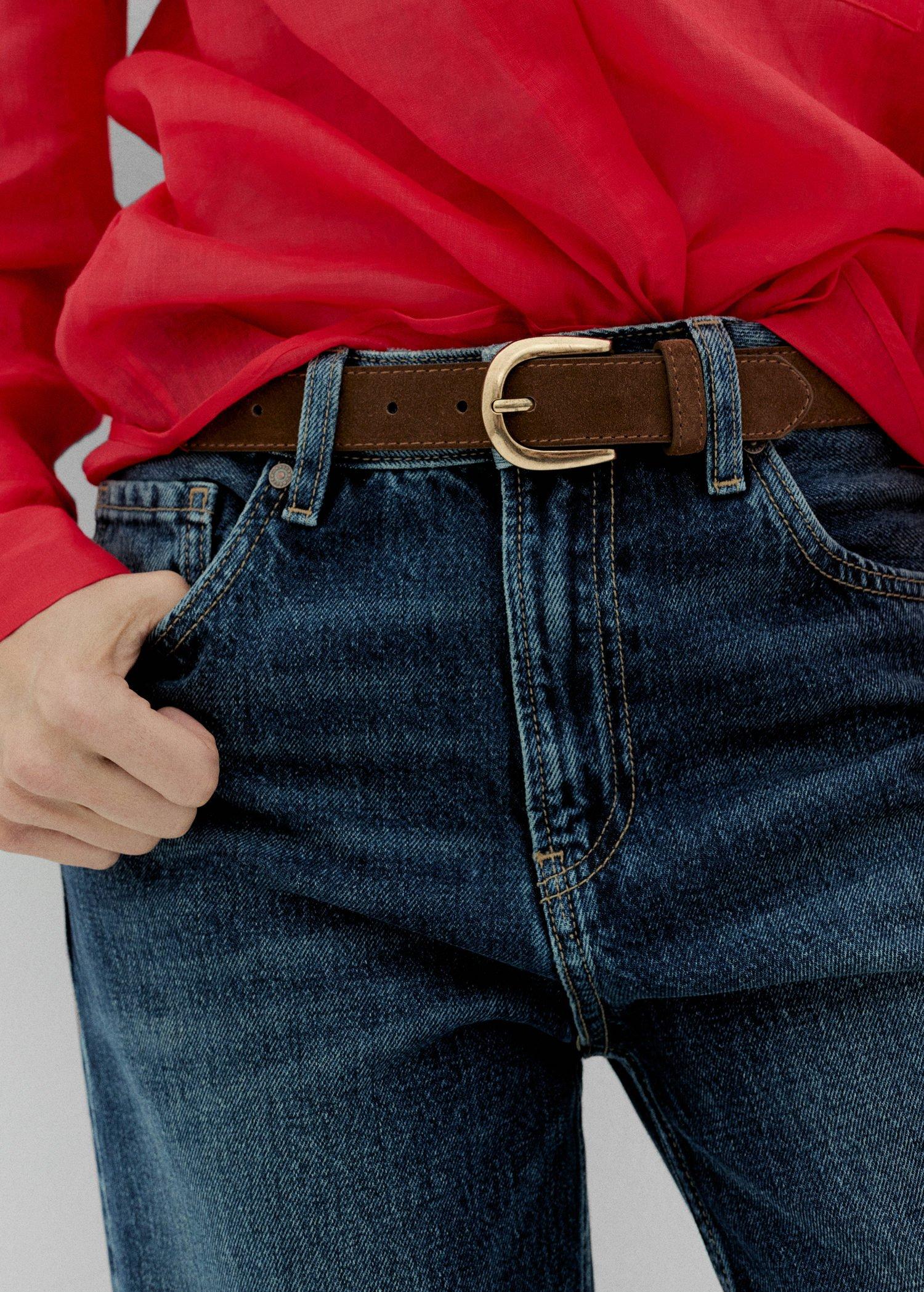 Brown Suede Belt, , large image number 1