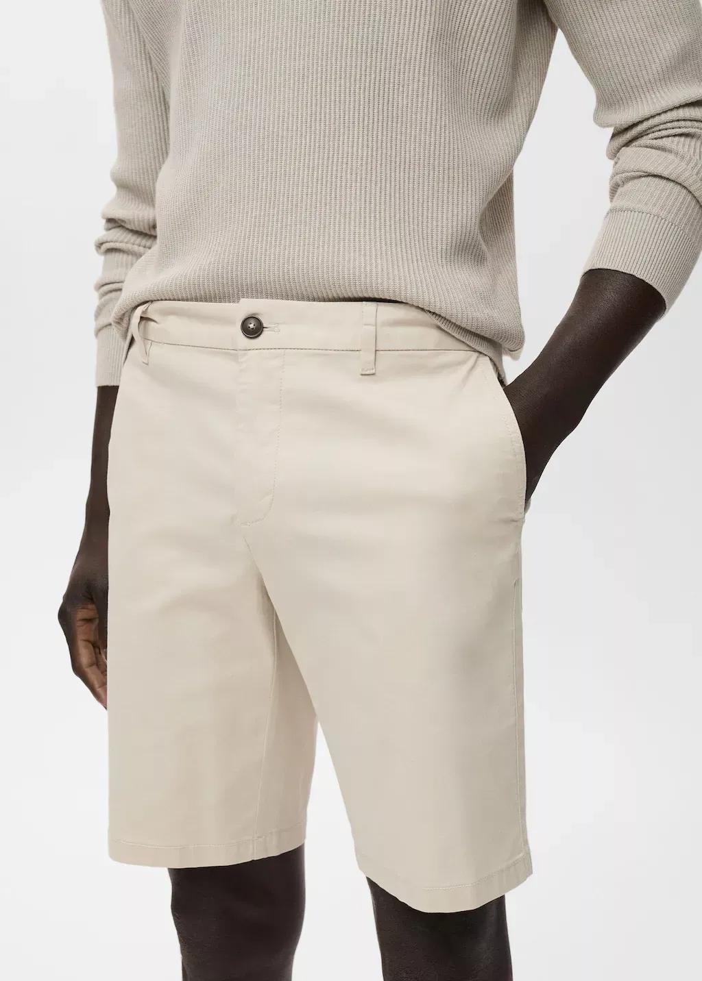 LIGHT BEIGE Slim-fit chino cotton bermuda shorts, Light Beige, large image number 1