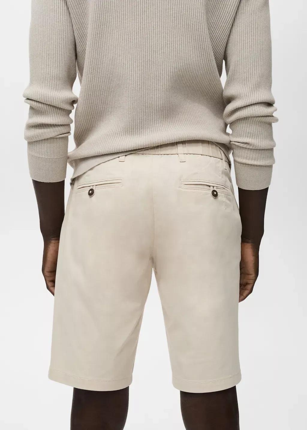 LIGHT BEIGE Slim-fit chino cotton bermuda shorts, Light Beige, large image number 4