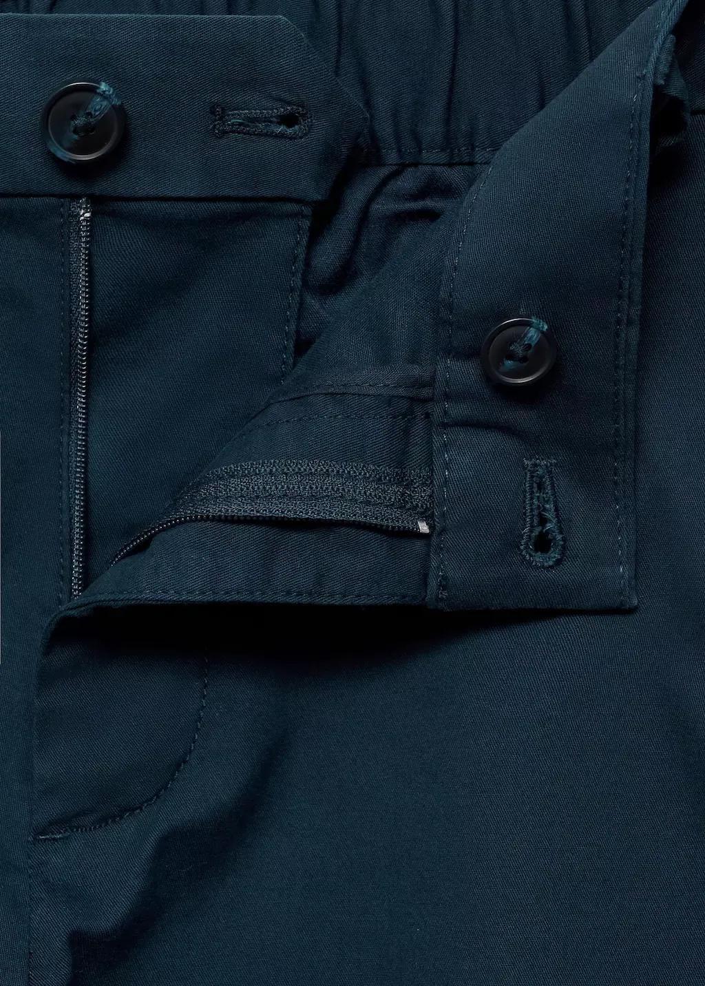 Navy Slim-Fit Chino Cotton Bermuda Shorts, , large image number 5
