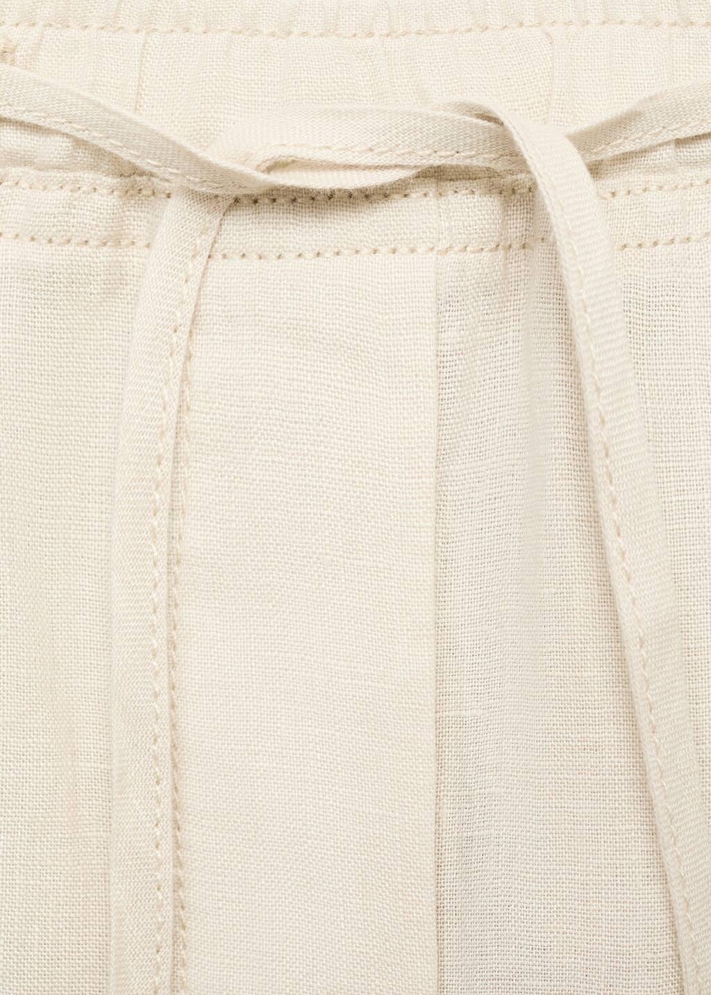 Grey Linen Trousers With Drawstring, , large image number 2