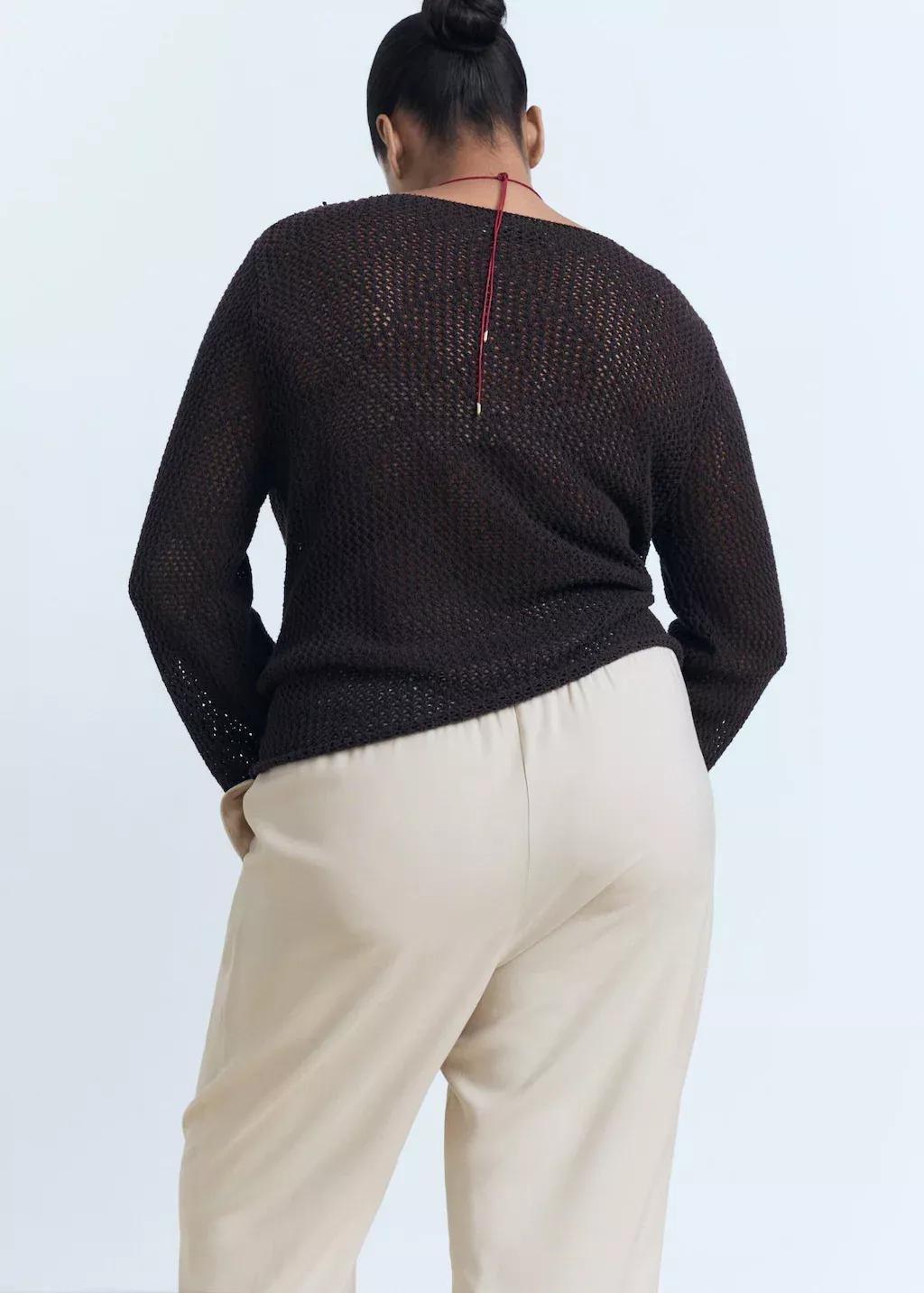 LIGHT BEIGE Drawstring flowy trousers, , large image number 4