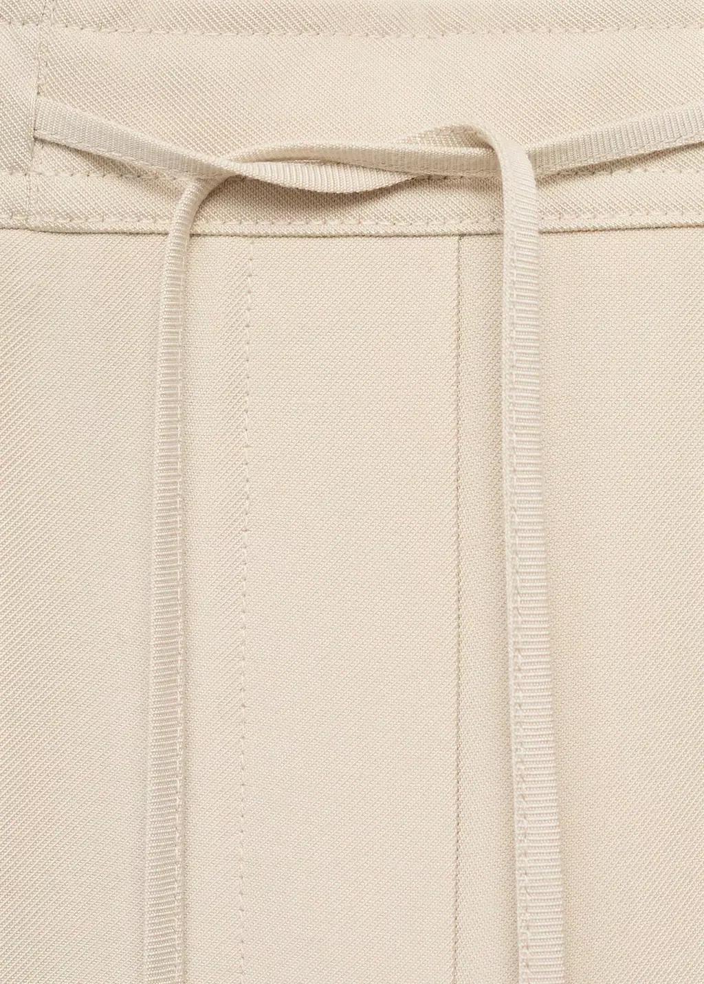 LIGHT BEIGE Drawstring flowy trousers, , large image number 6
