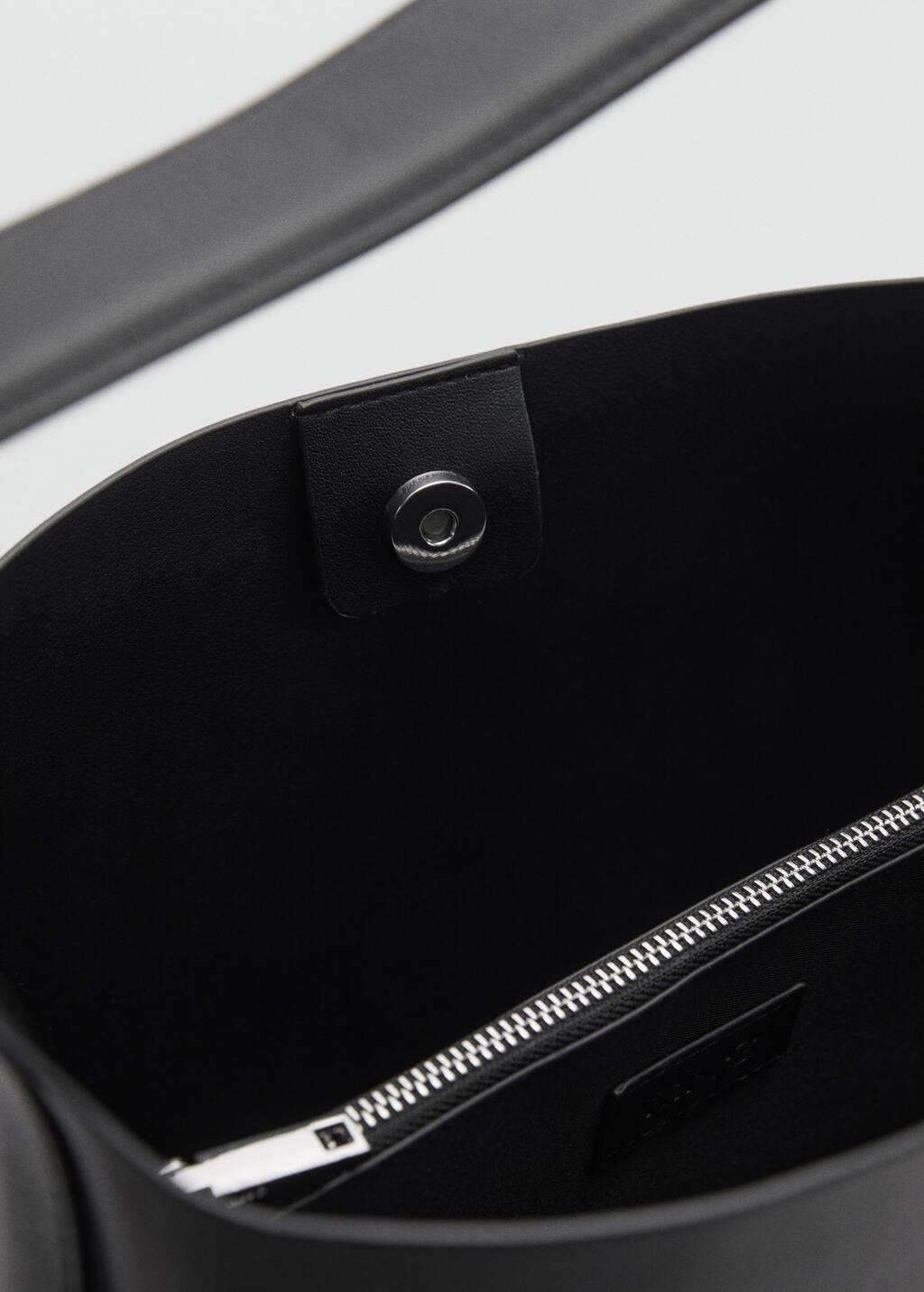 Black Shopper Bag With Buckle, 0201_99, large image number 2