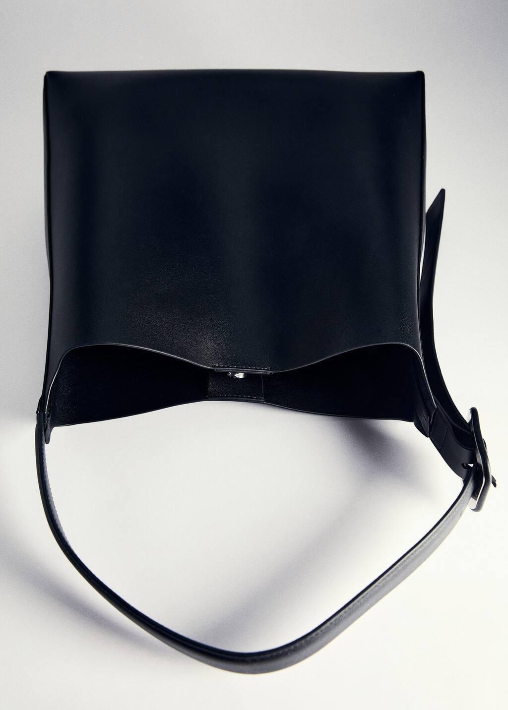 Black Shopper Bag With Buckle, 0201_99, large image number 4
