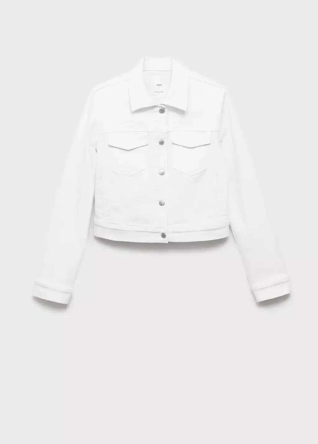 White Pockets Denim Jacket, White, large image number 3