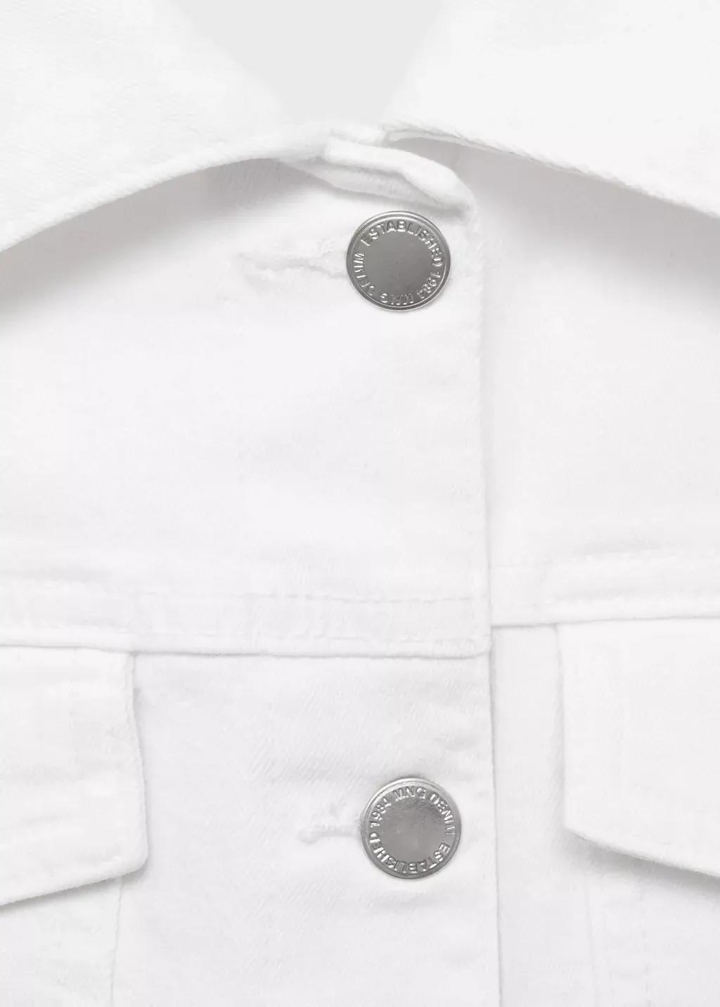 White Pockets Denim Jacket, White, large image number 7