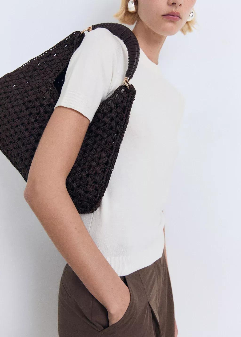 Beige Short-Sleeved Fine-Knit Sweater, Light Beige, large image number 0
