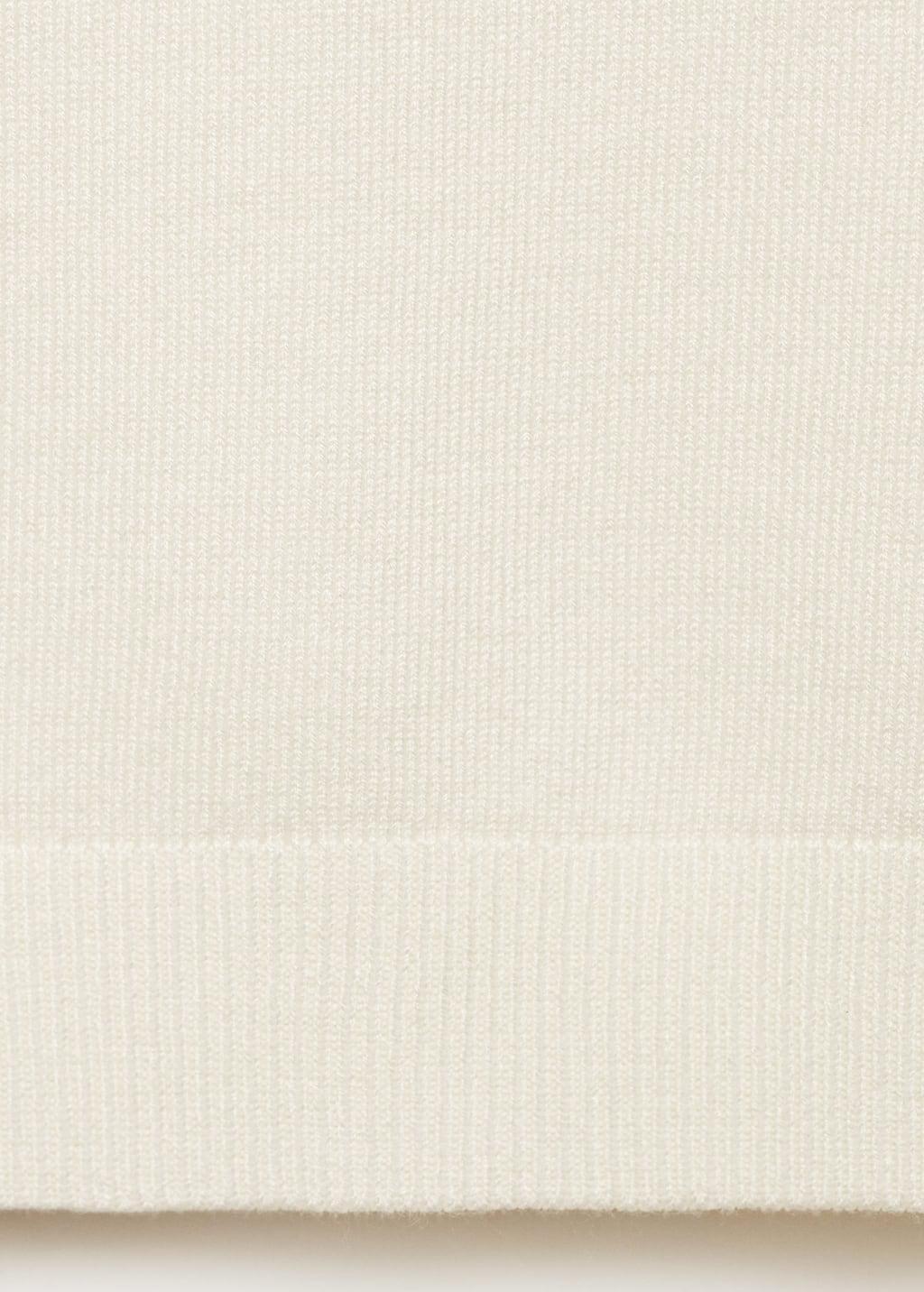 Beige Short-Sleeved Fine-Knit Sweater, Light Beige, large image number 6