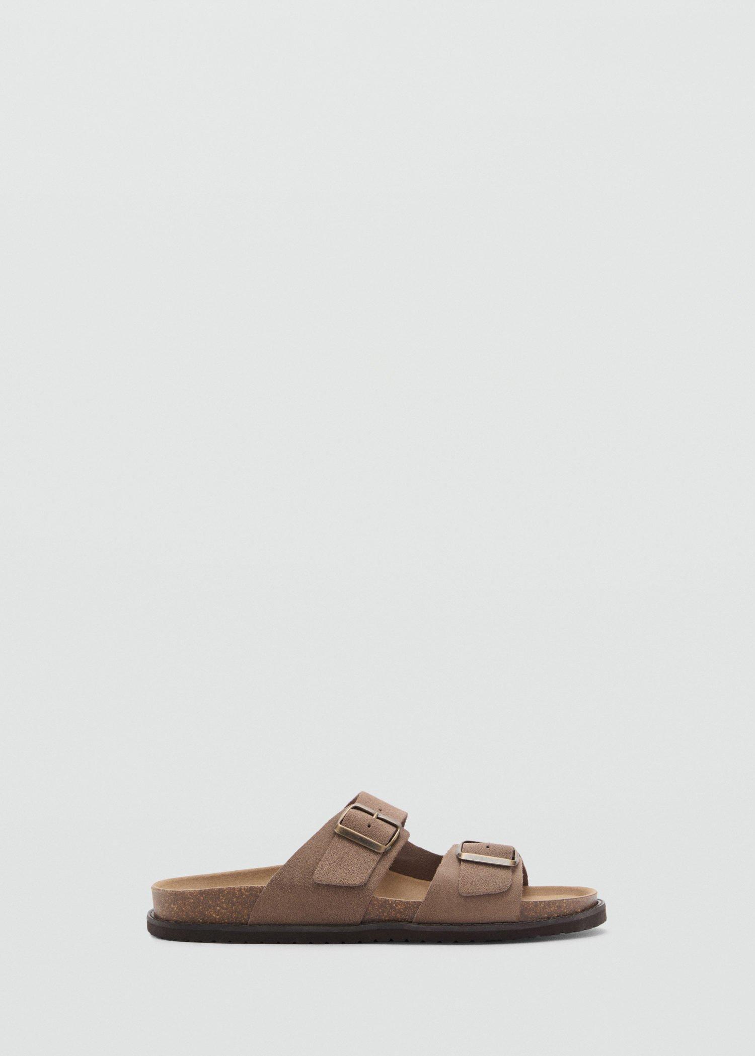 Brown Buckles Leather Sandal, , large image number 1