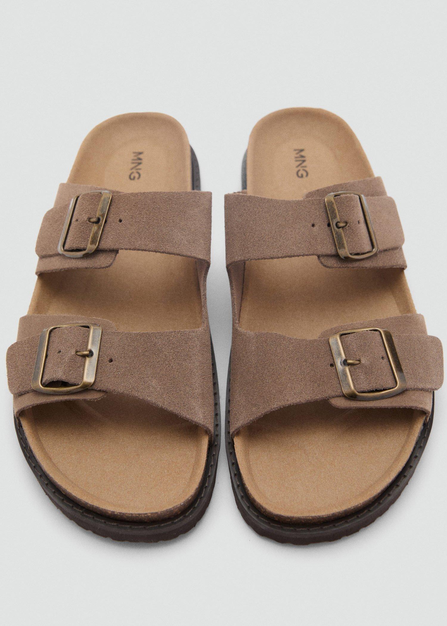 Brown Buckles Leather Sandal, , large image number 2