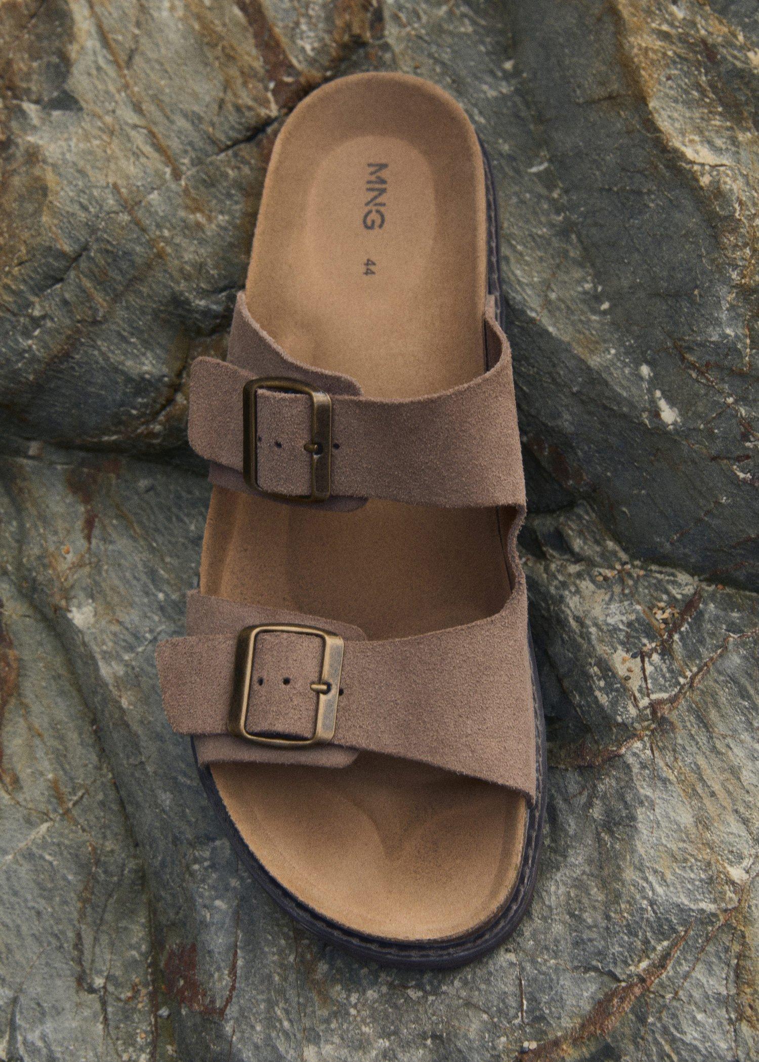 Brown Buckles Leather Sandal, , large image number 5