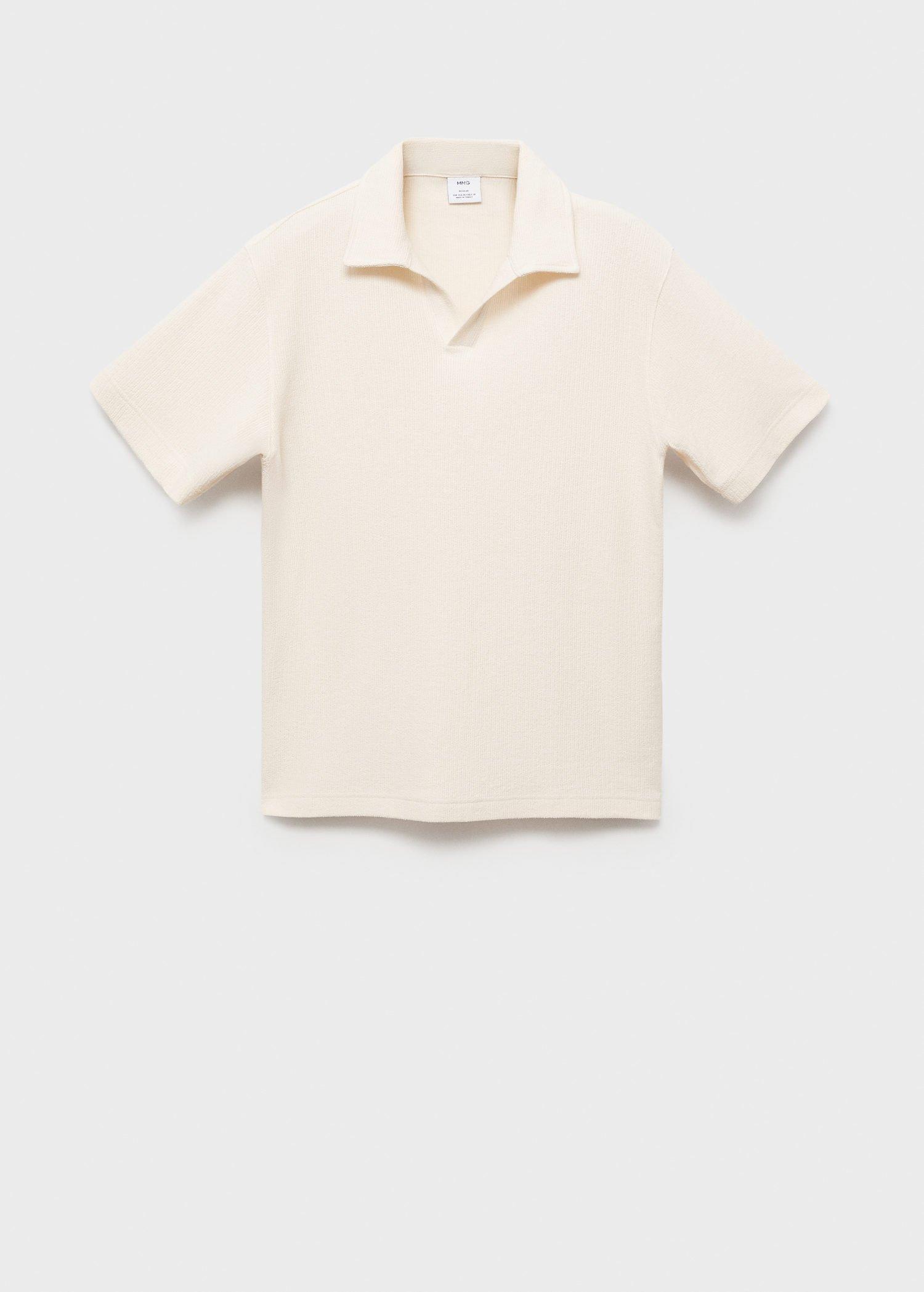 Beige Regular-Fit Textured Polo Shirt, , large image number 5