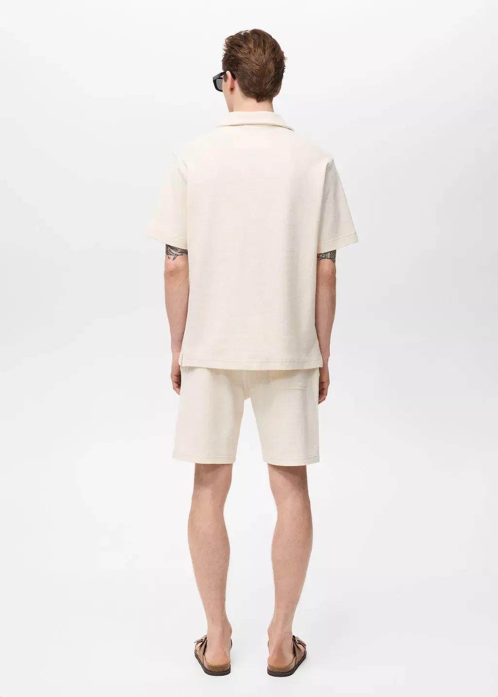 Beige Regular-Fit Textured Polo Shirt, Light Beige, large image number 13