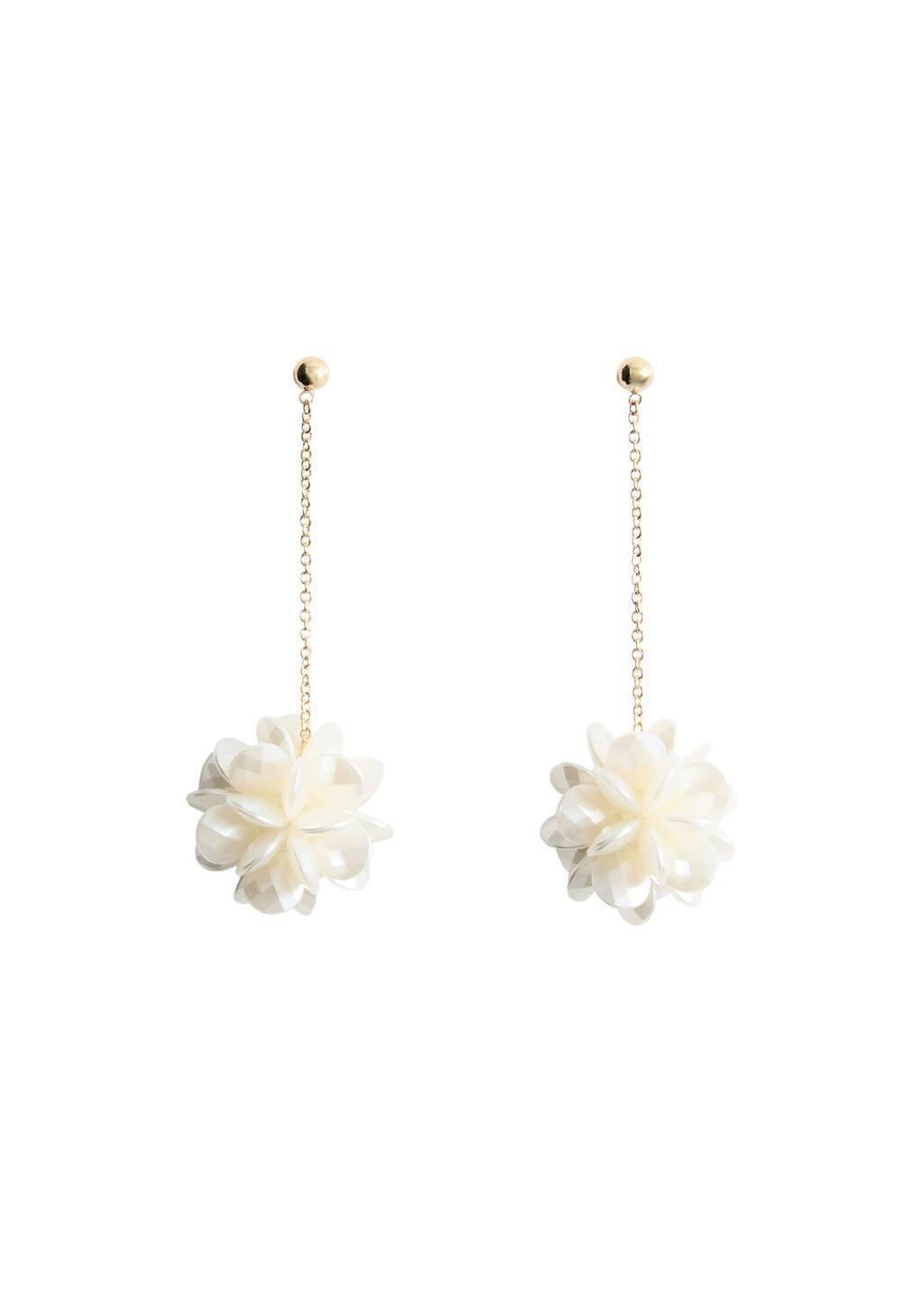 Gold Long Flower Earrings, Gold, large image number 7