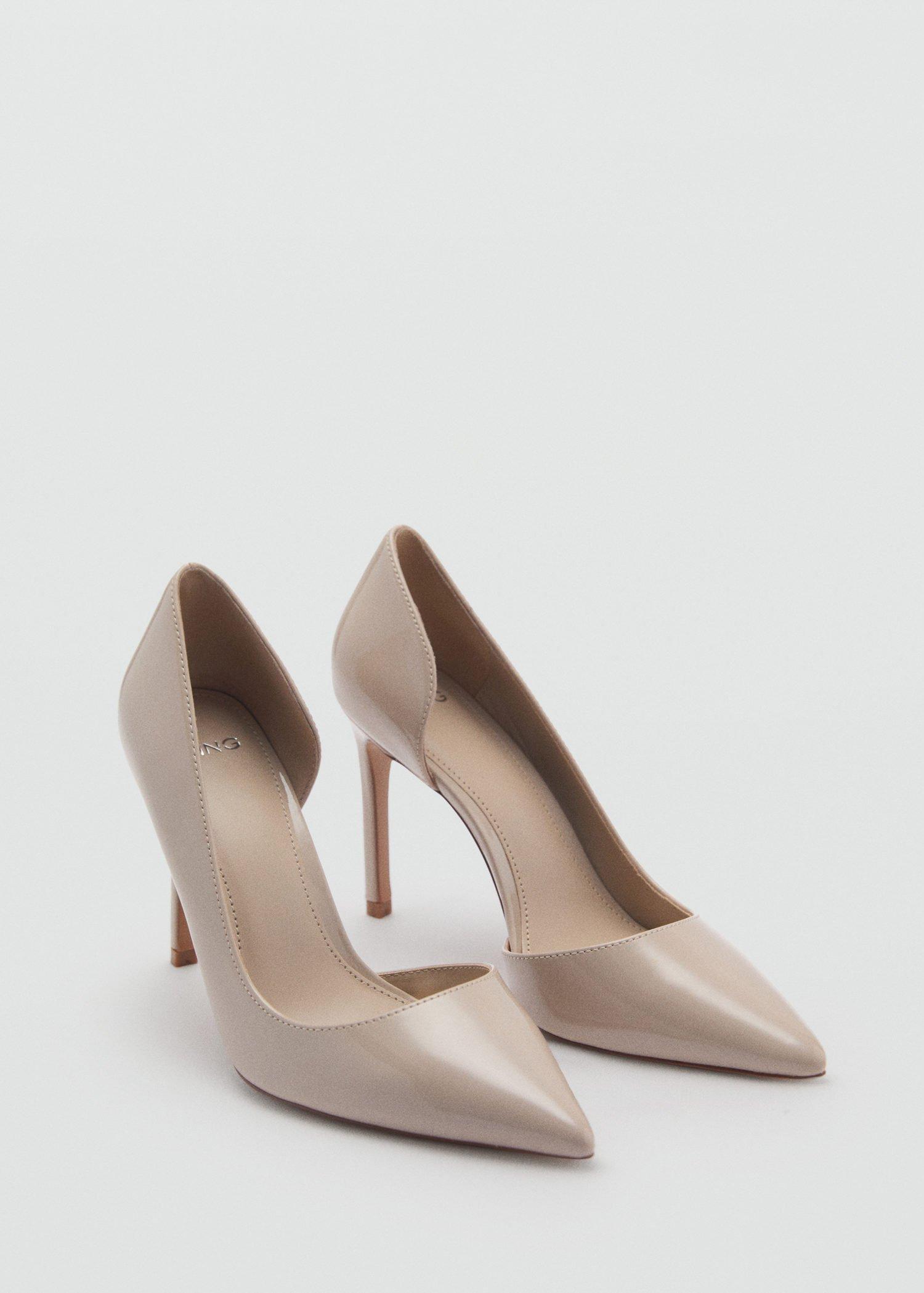 Grey Asymmetrical Leather-Effect Heeled Shoes, , large image number 2