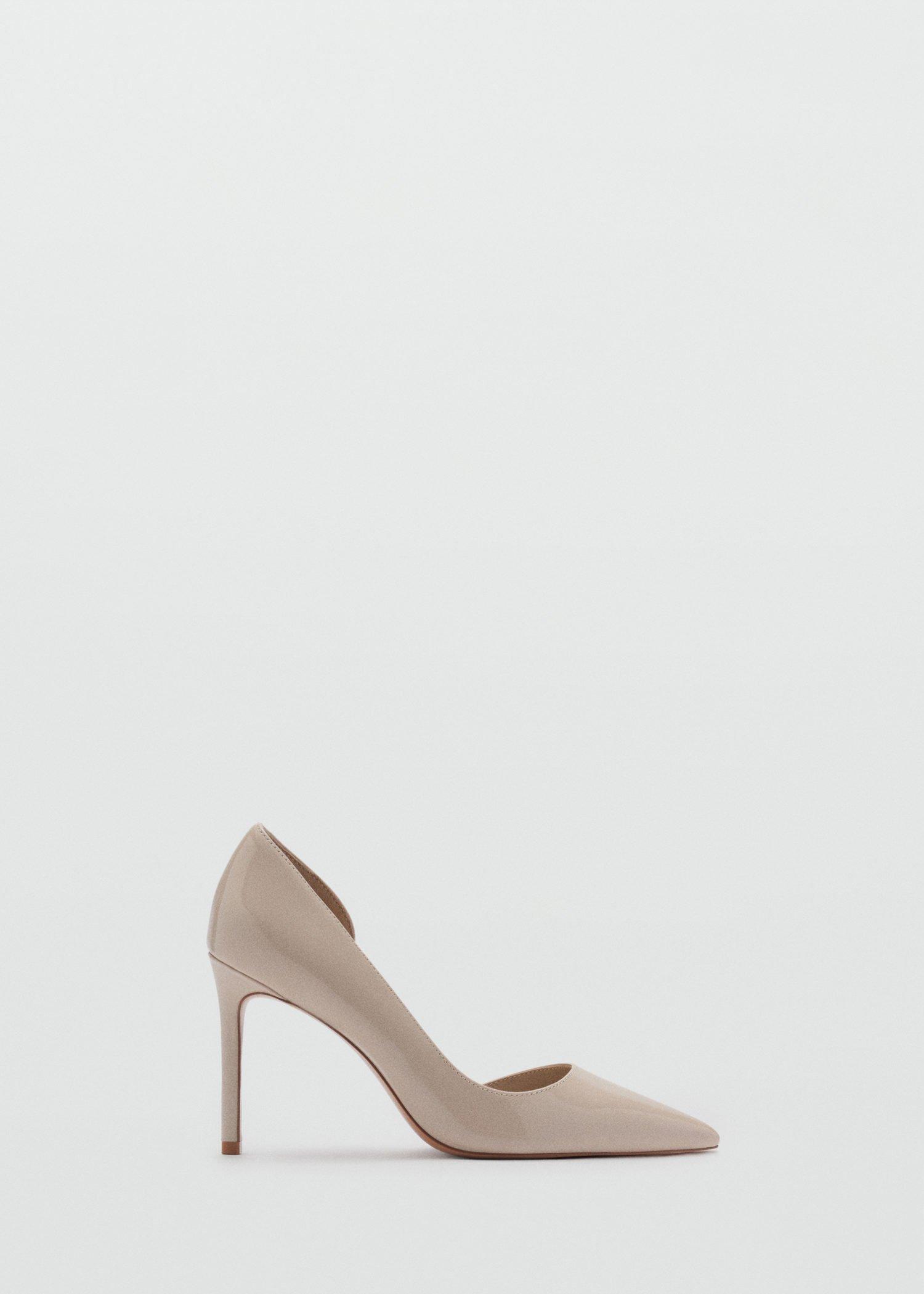 Grey Asymmetrical Leather-Effect Heeled Shoes, , large image number 3
