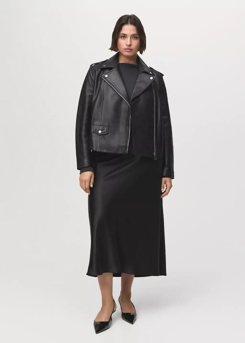 Black Leather Biker Jacket, , large image number 9