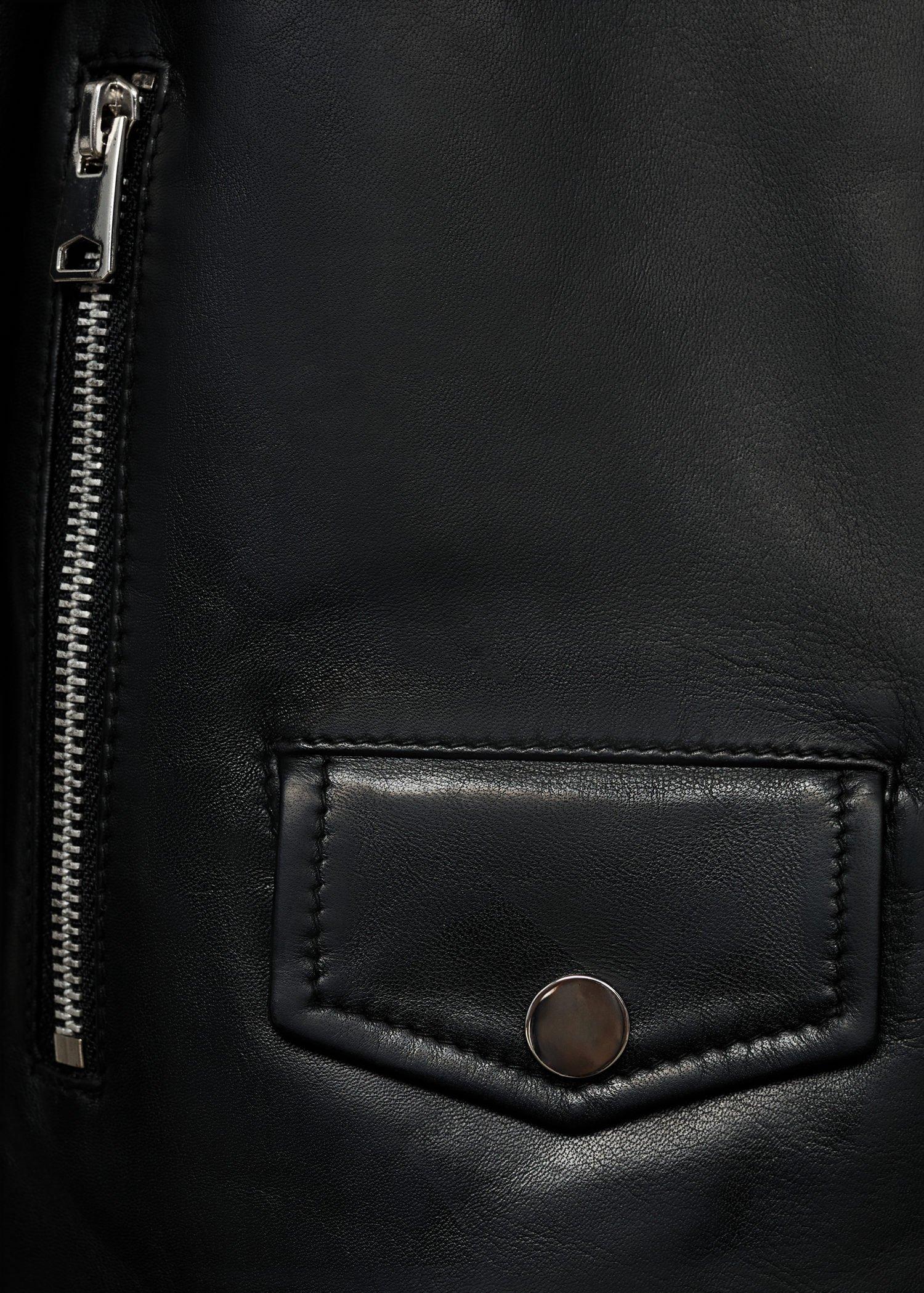 Black Leather Biker Jacket, , large image number 14