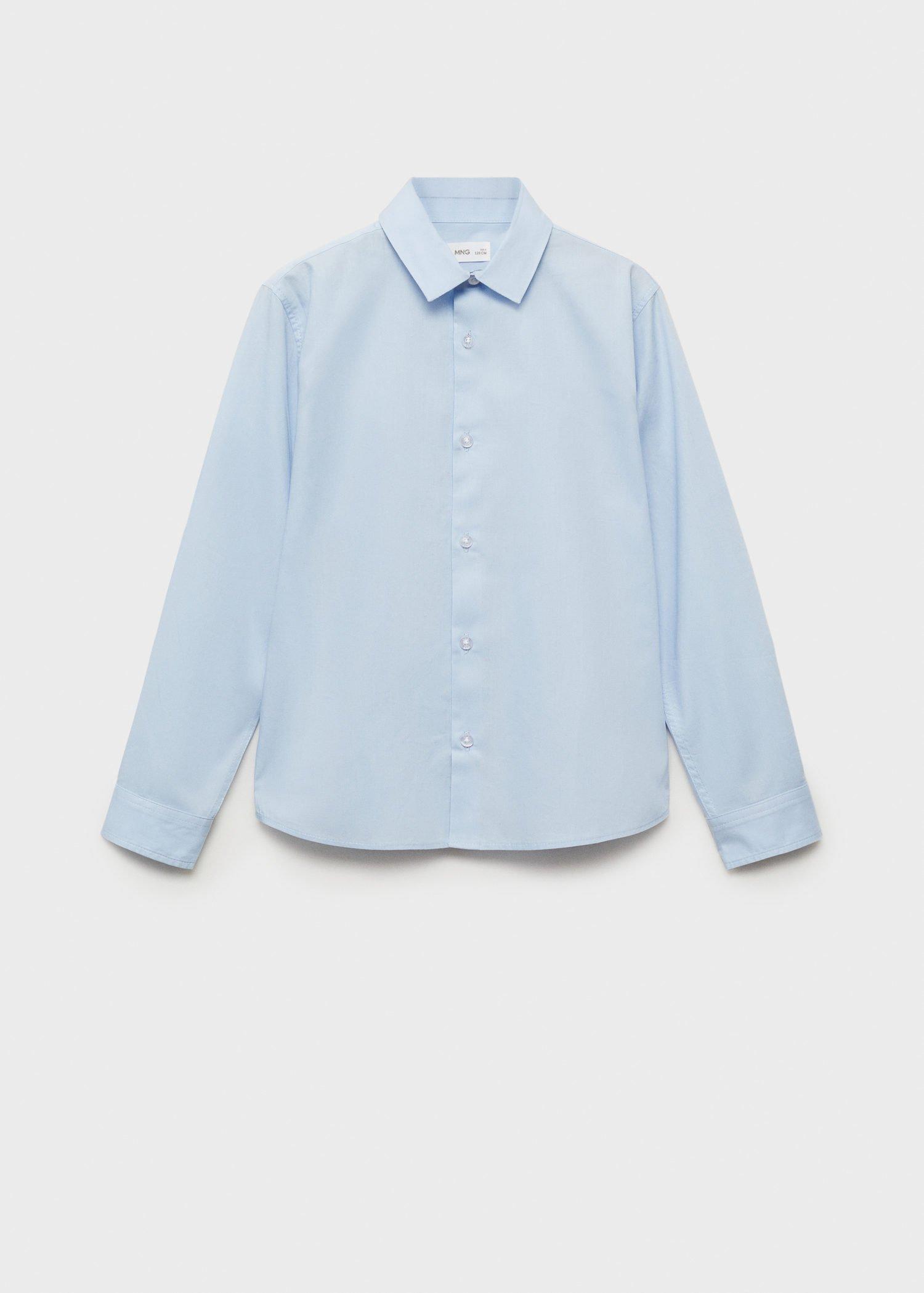 Blue Oxford Cotton Shirt, Kids Boys, , large image number 1