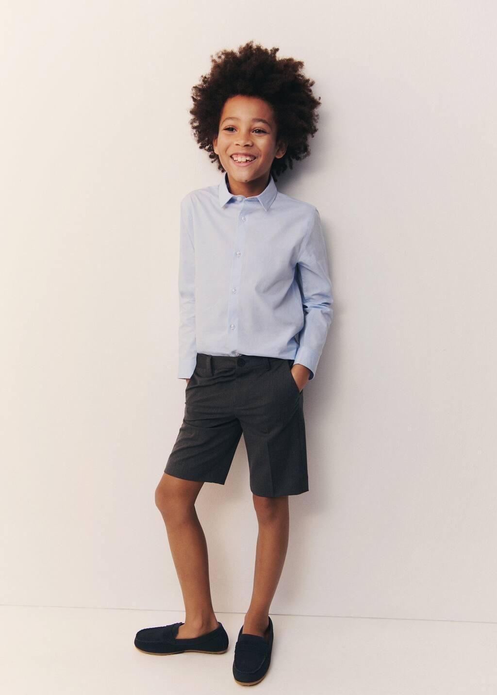 Blue Oxford Cotton Shirt, Kids Boys, Light-Pastel Blue, large image number 6