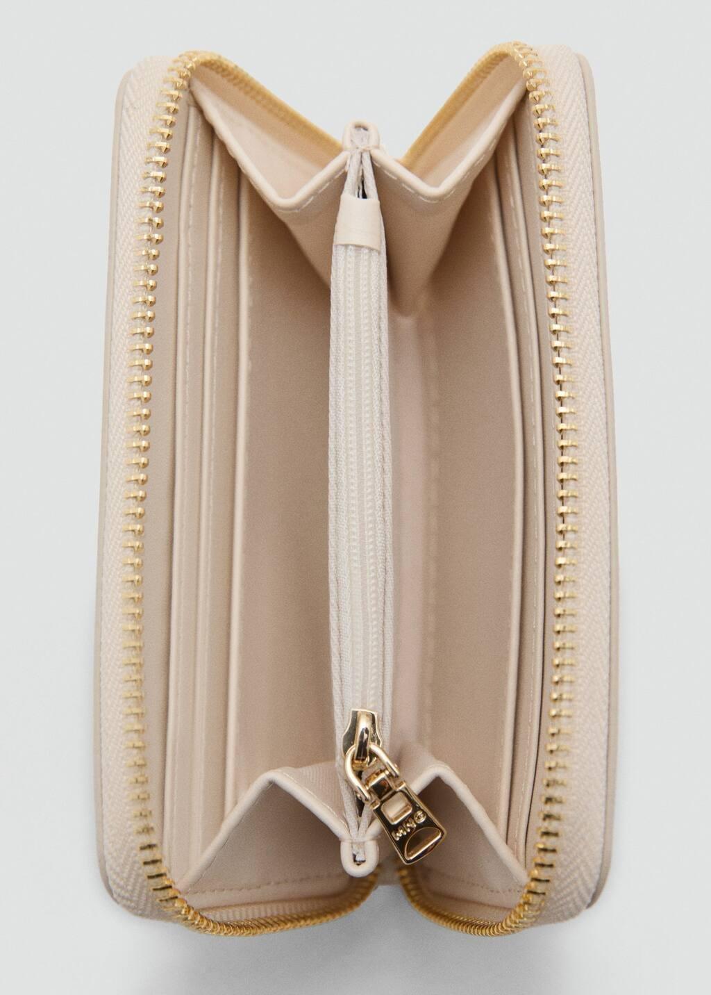 Cream Saffiano-Effect Wallet, Natural White, large image number 1