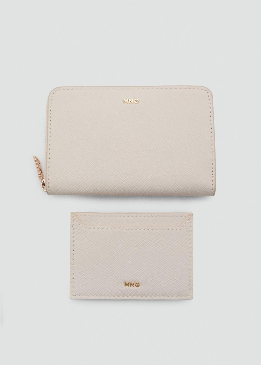 Cream Saffiano-Effect Wallet, Natural White, large image number 2