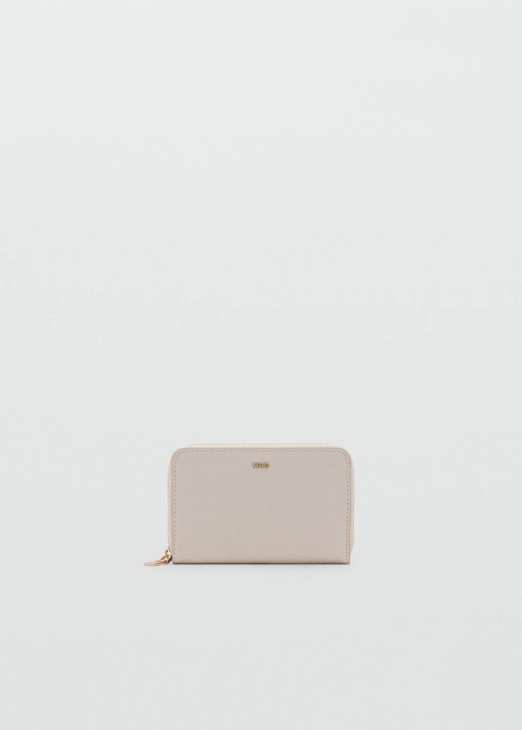 Cream Saffiano-Effect Wallet, Natural White, large image number 3