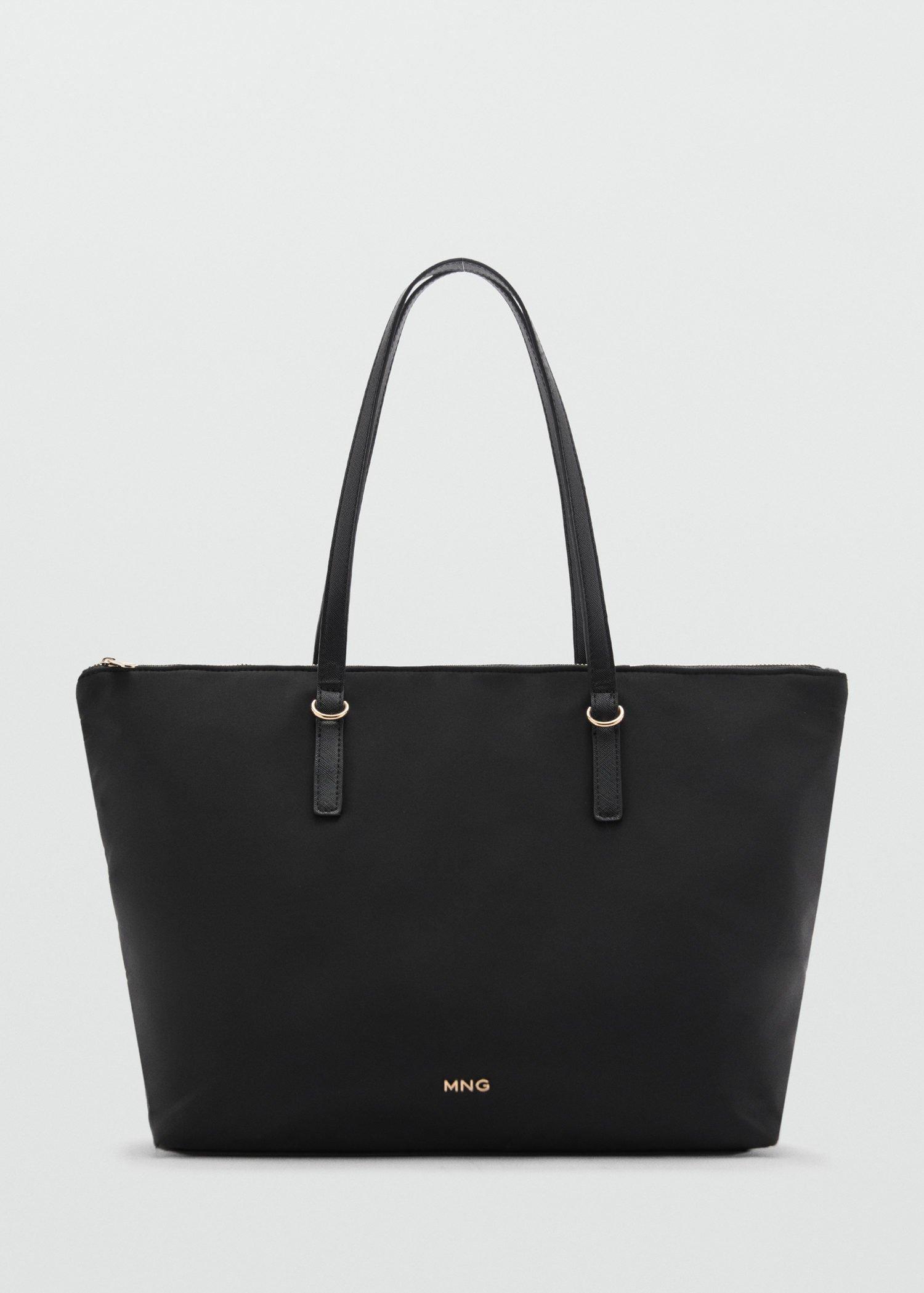 Black Nylon Shopper Bag, Black, large image number 0