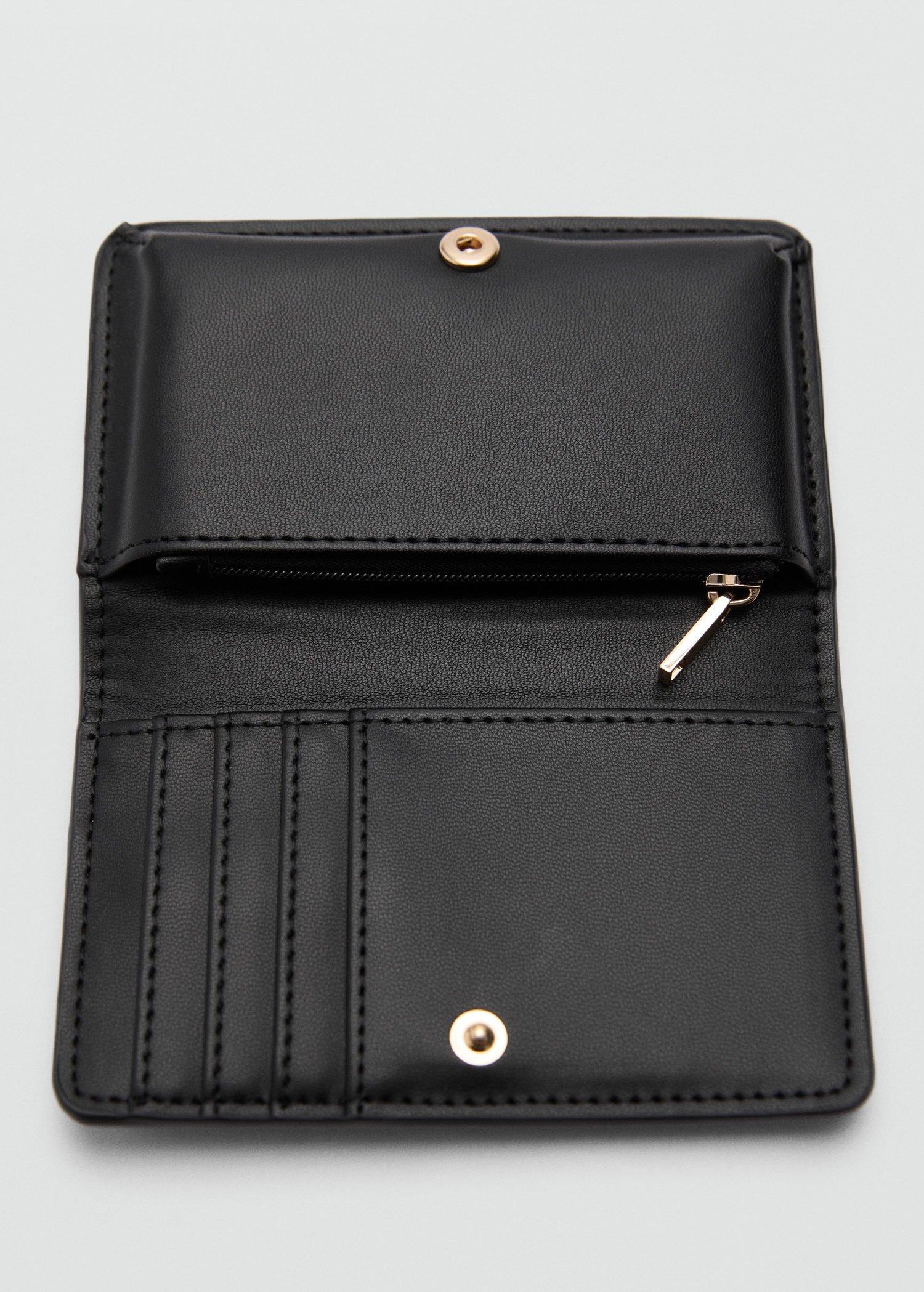 Black Coco Leather Effect Wallet, 0201_99, large image number 1