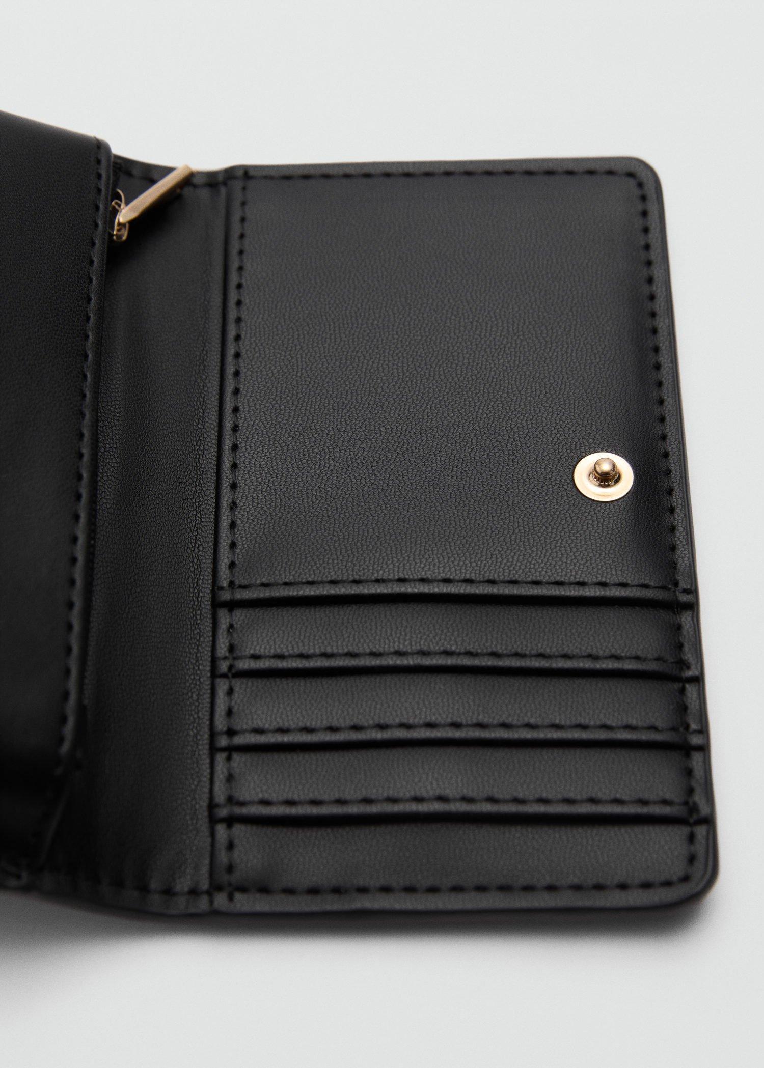 Black Coco Leather Effect Wallet, 0201_99, large image number 2
