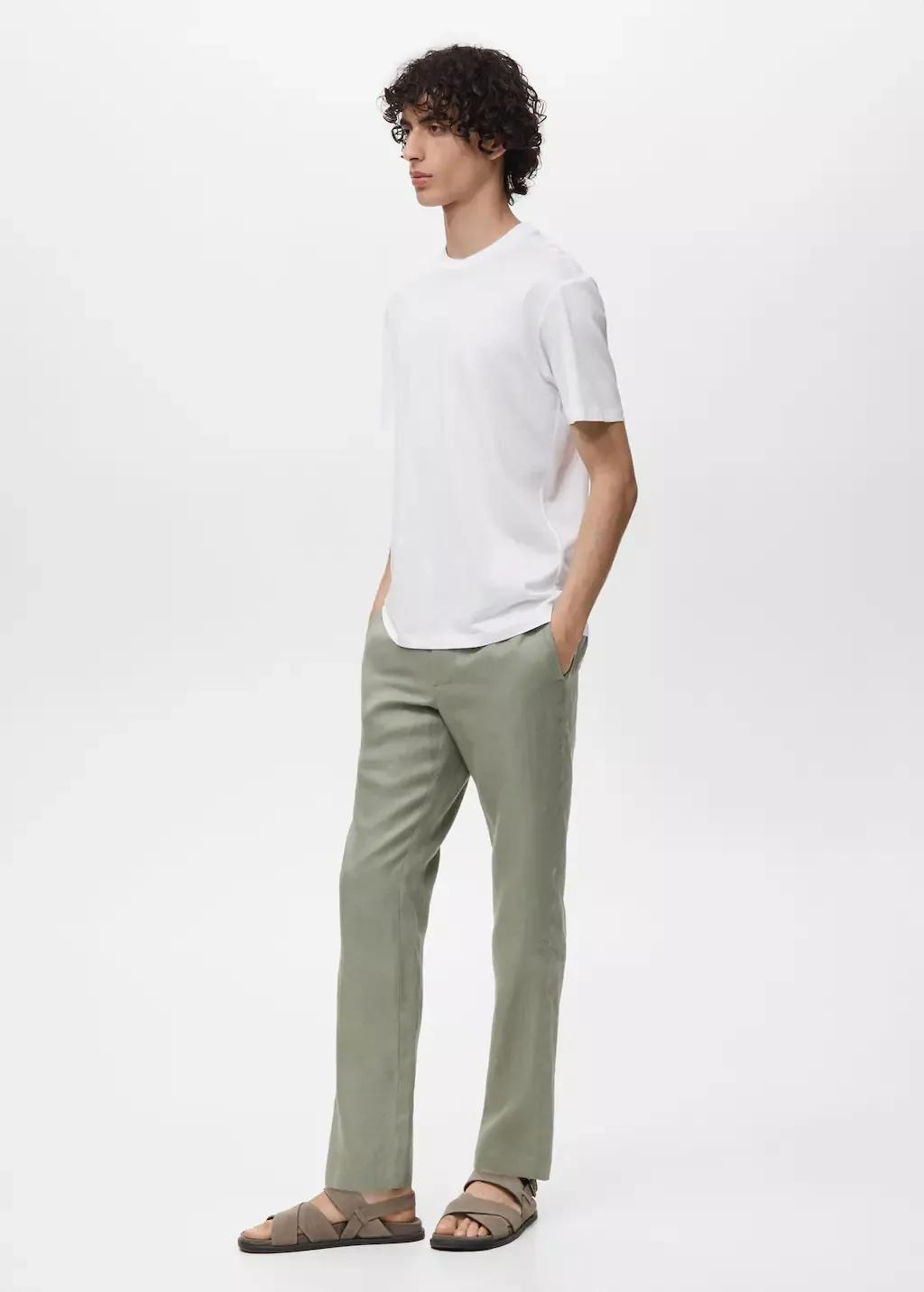 WHITE Slim-fit mercerized cotton t-shirt, , large image number 2