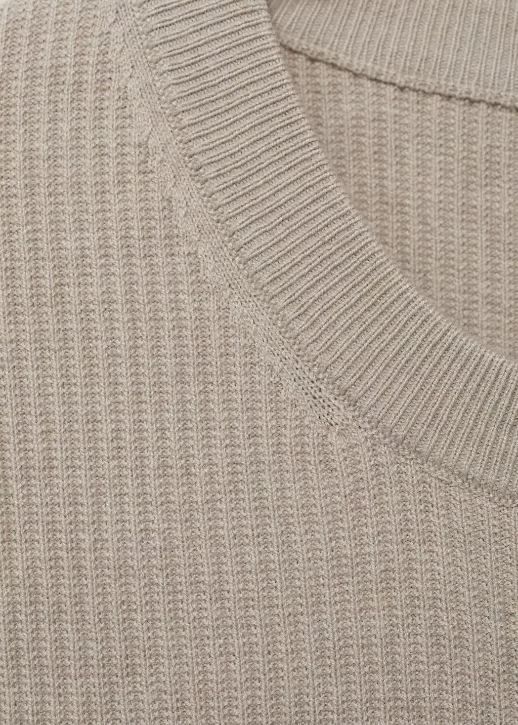 LIGHT BEIGE Fine rib-knit cotton sweater, , large image number 4