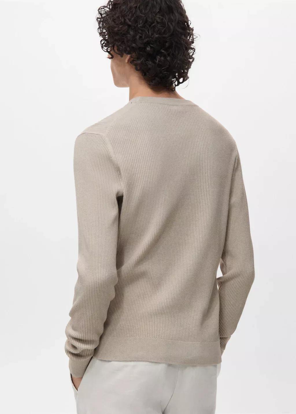 LIGHT BEIGE Fine rib-knit cotton sweater, , large image number 5