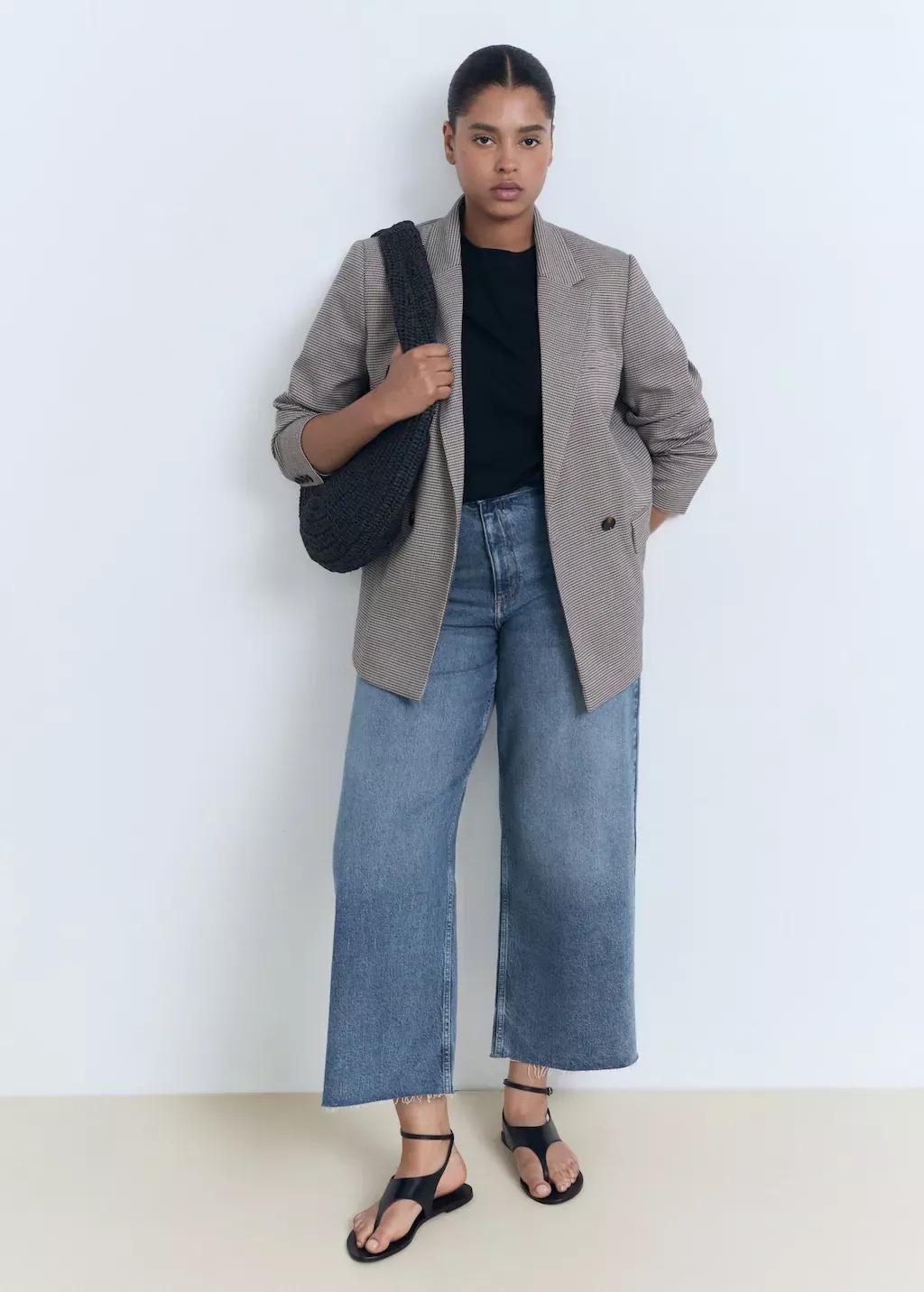 Blue Catherin Culotte High-Rise Jeans, , large image number 4