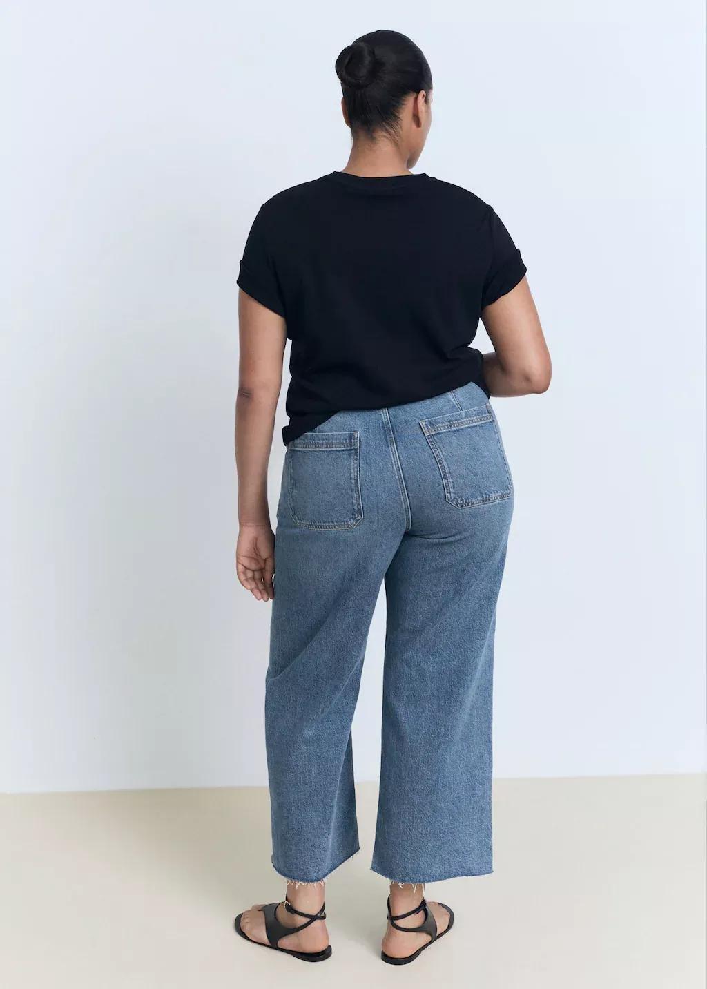 Blue Catherin Culotte High-Rise Jeans, , large image number 5
