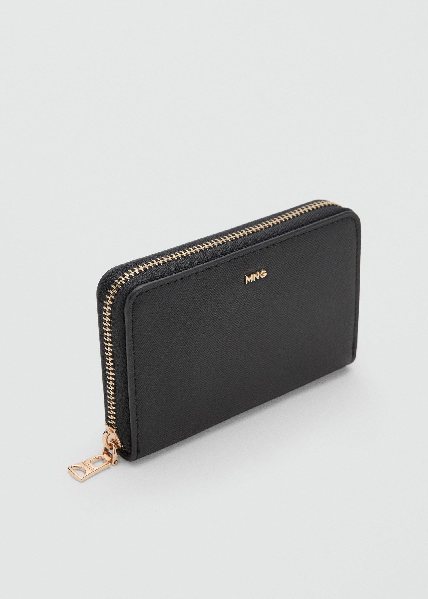 Black Saffiano-Effect Wallet, , medium