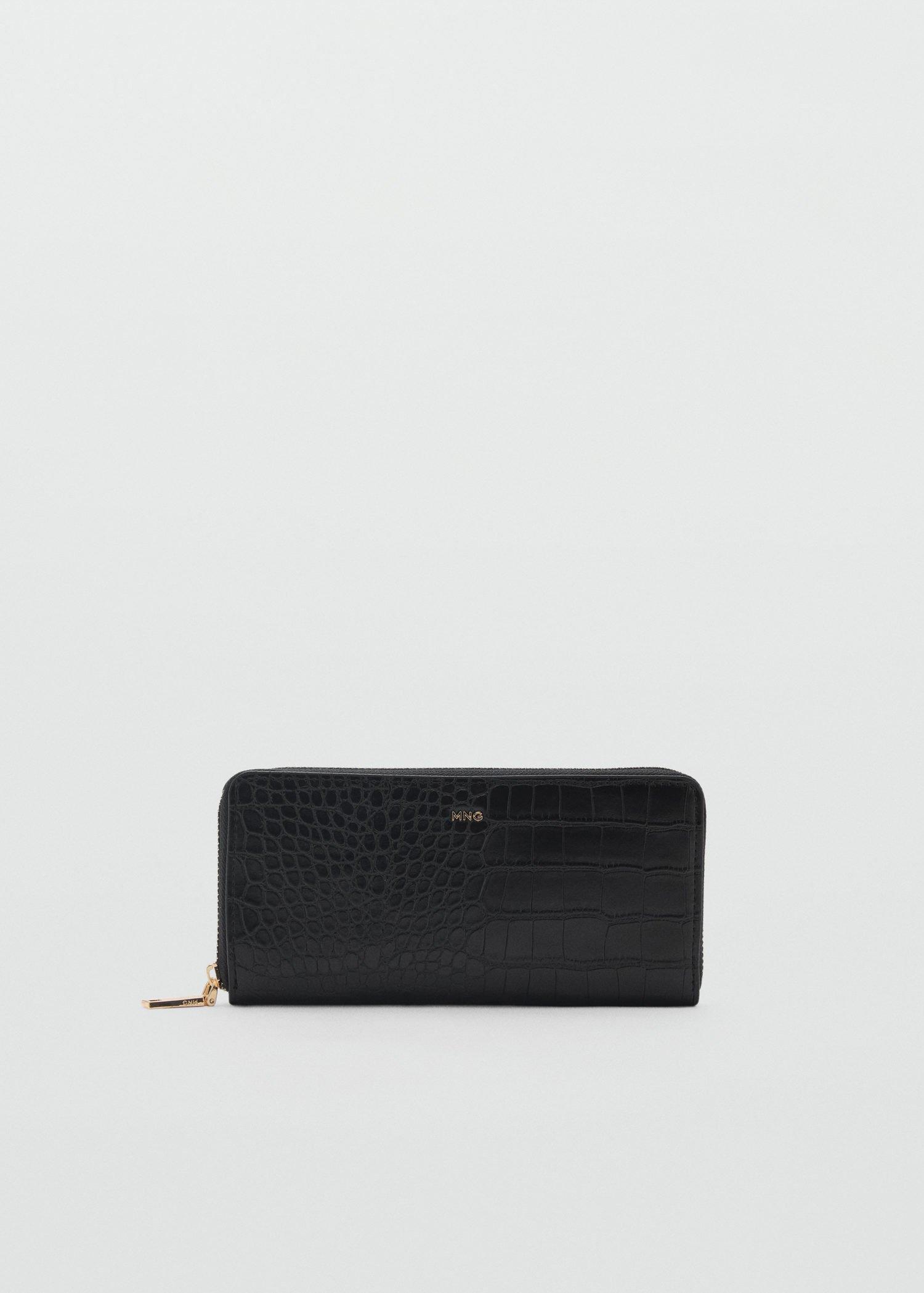 Black Croc-Effect Wallet, , medium