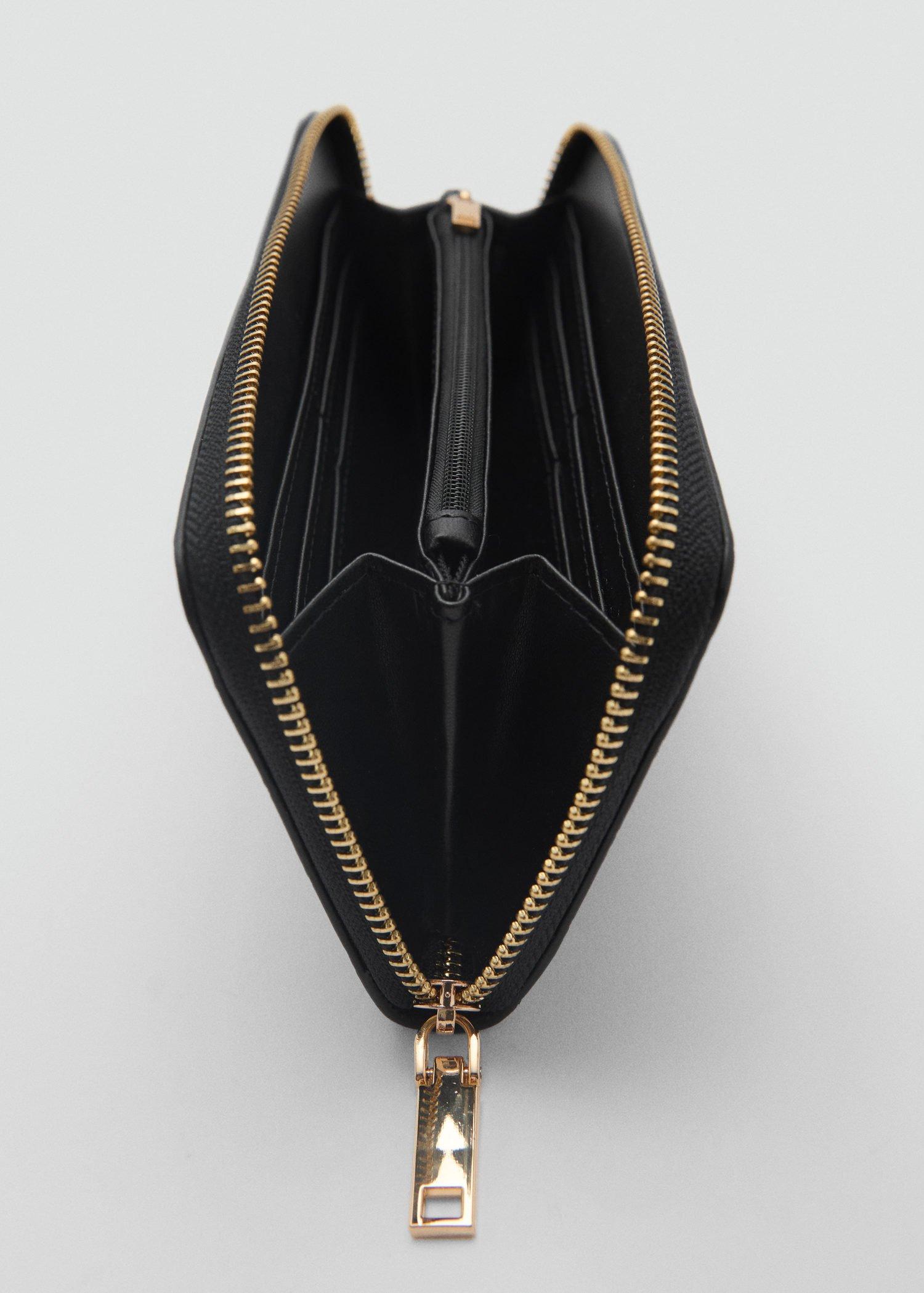Black Croc-Effect Wallet, 0201_99, large image number 2